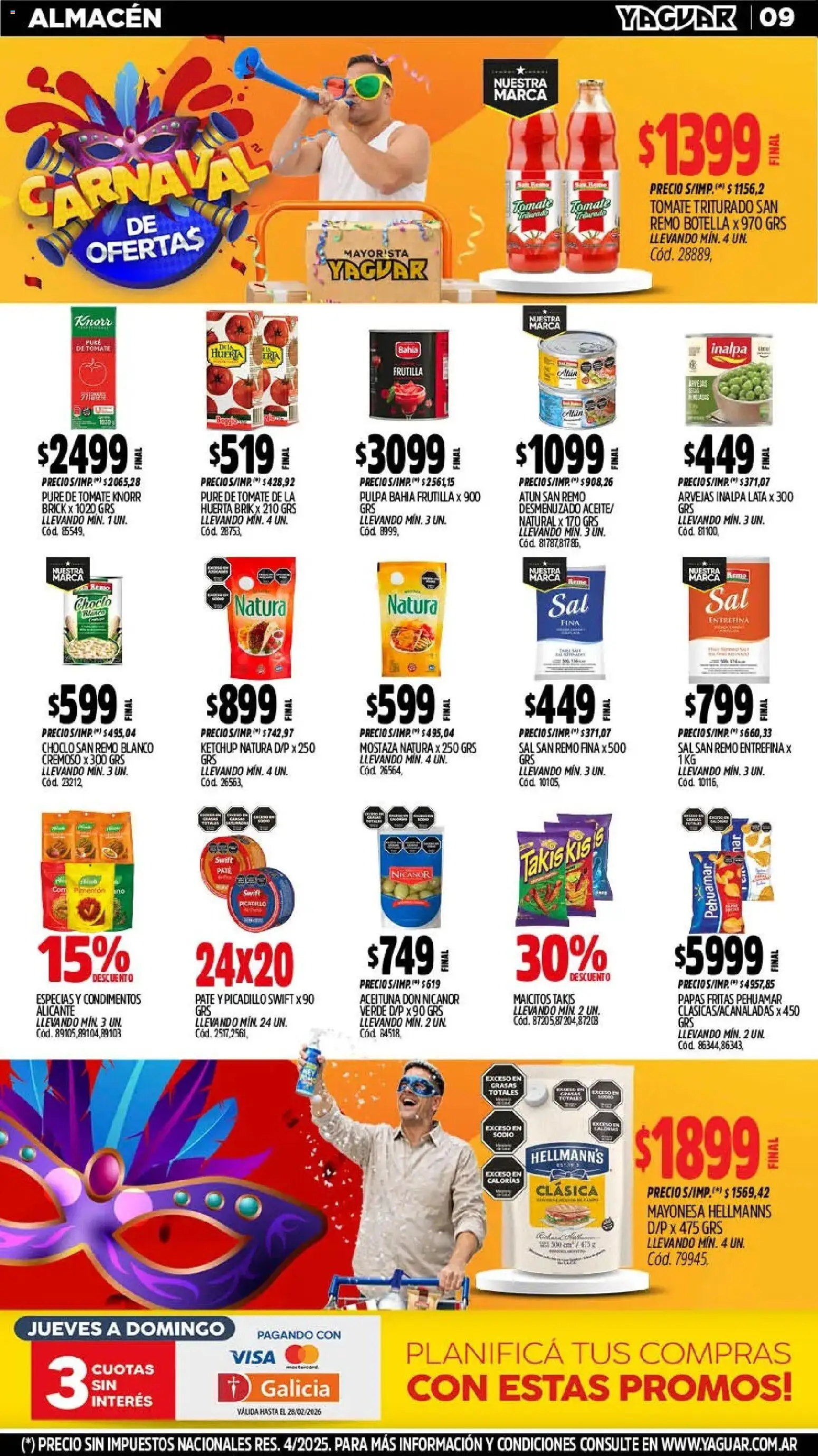 Yaguar - Oferta Semanal Trelew │ válido desde el 16.02.2026 | Página: 9 | Productos: Frutilla, Mostaza, Atún, Pure de Tomate