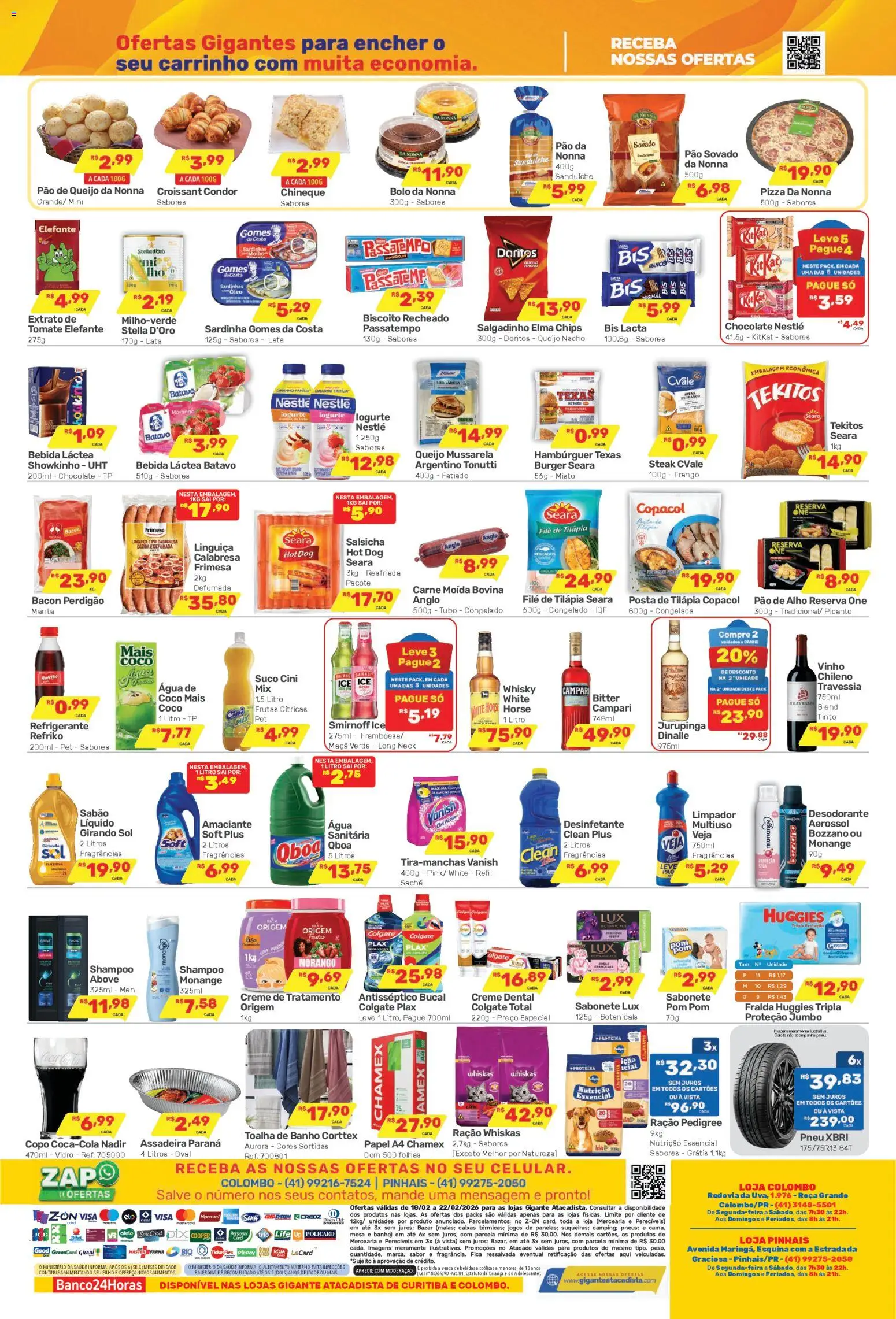 Gigante Atacadista Folheto - válido de 18.02.2026 | Página: 2 | Produtos: Queijo, Sanduíche, Bolo, Campari