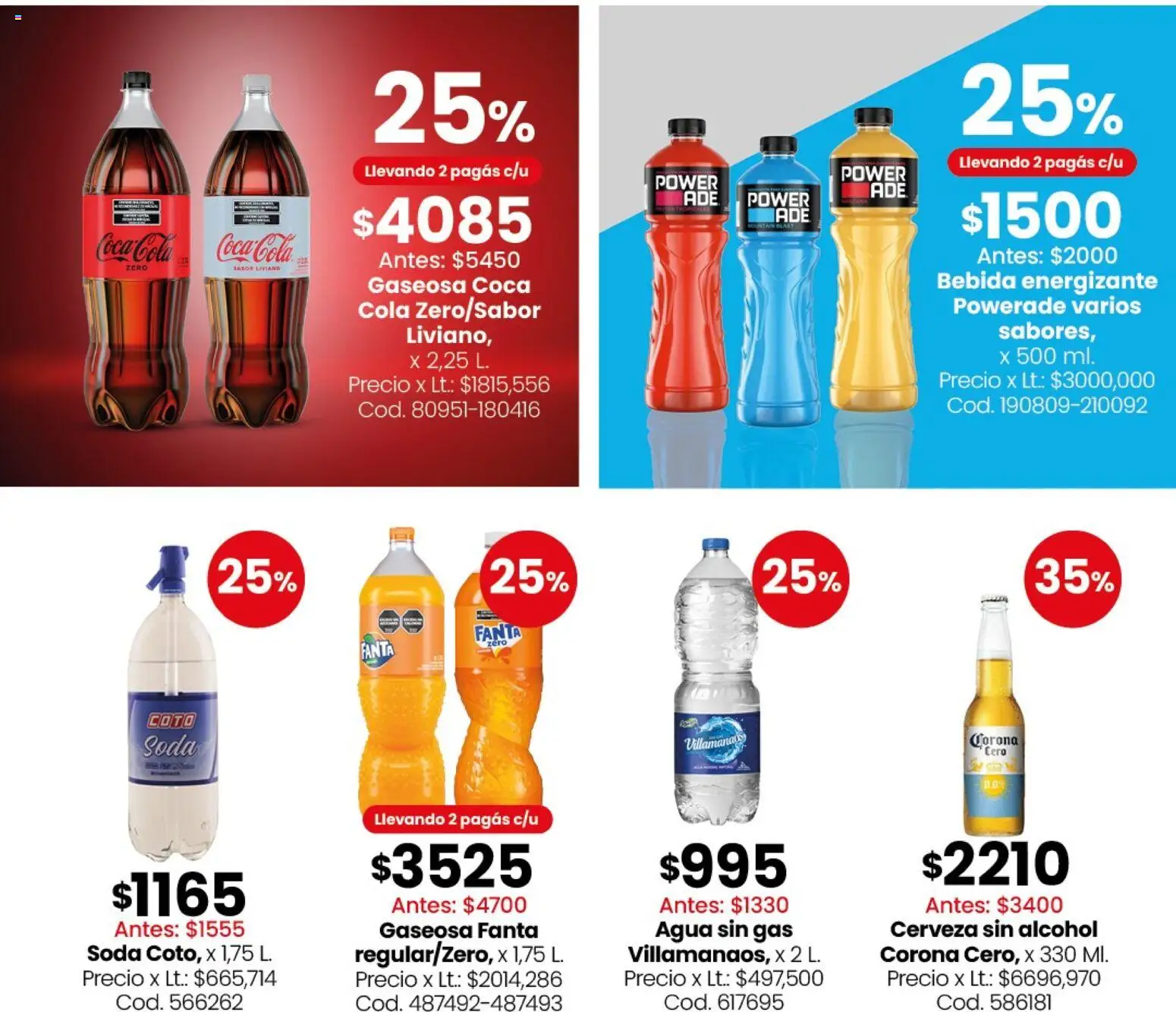 Coto - Ofertas Semanales │ válido desde el 20.04.2026 | Página: 8 | Productos: Gaseosa, Soda, Agua, Cerveza