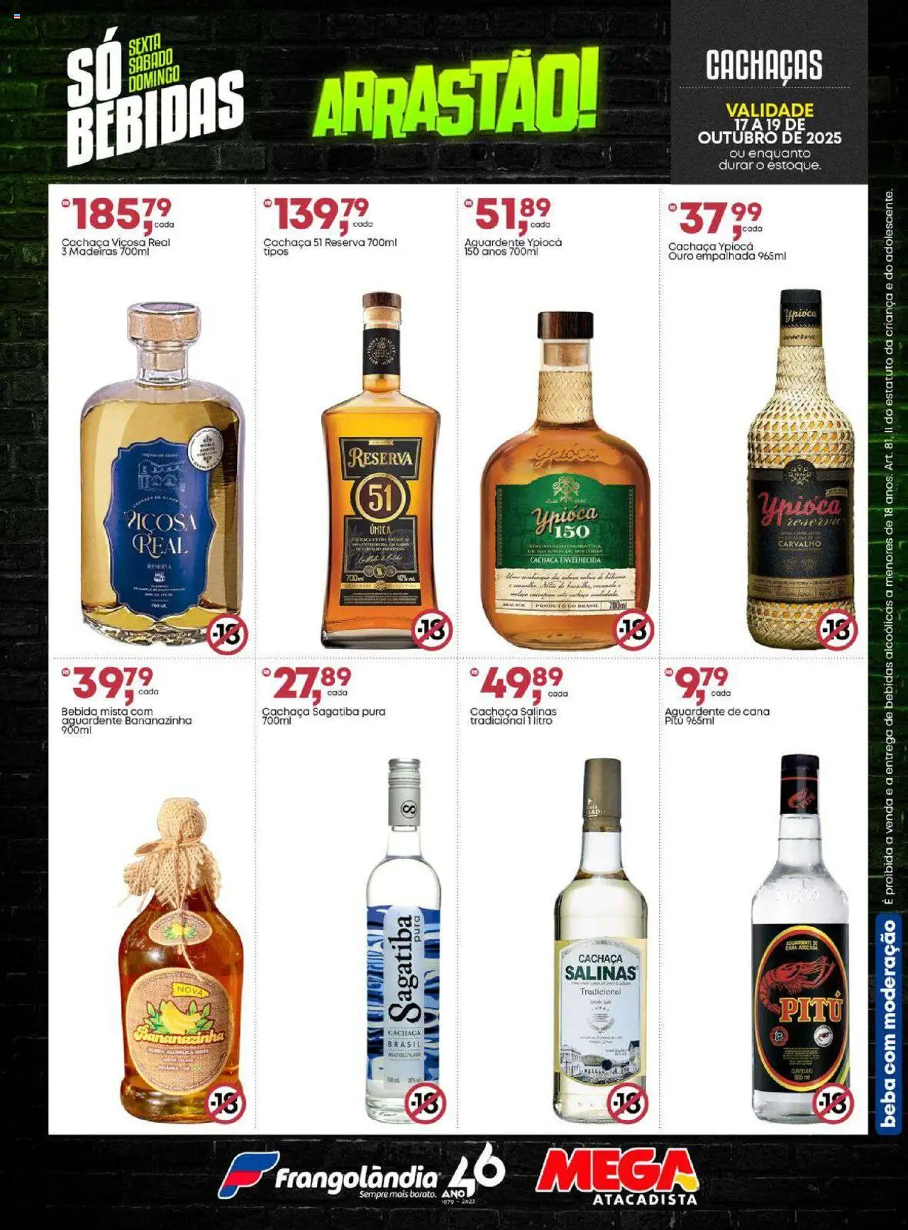 Frangolândia Folheto - válido de 17.10.2025 | Página: 7 | Produtos: Madeiras, Cachaça, Bebida, Cachaça 51