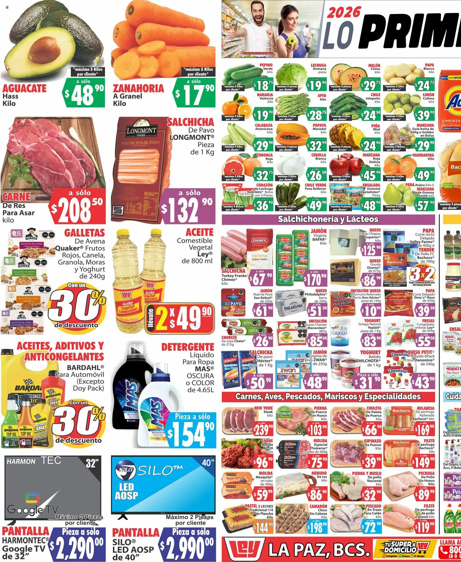Nuevas ofertas de Casa Ley válidas en toda la República Mexicana desde el 17.01.2026. ¡Encuentra las mejores ofertas en Casa Ley folleto Autoservicio La Paz! | Página: 1 | Productos: Melón, Limón, Plancha, Top