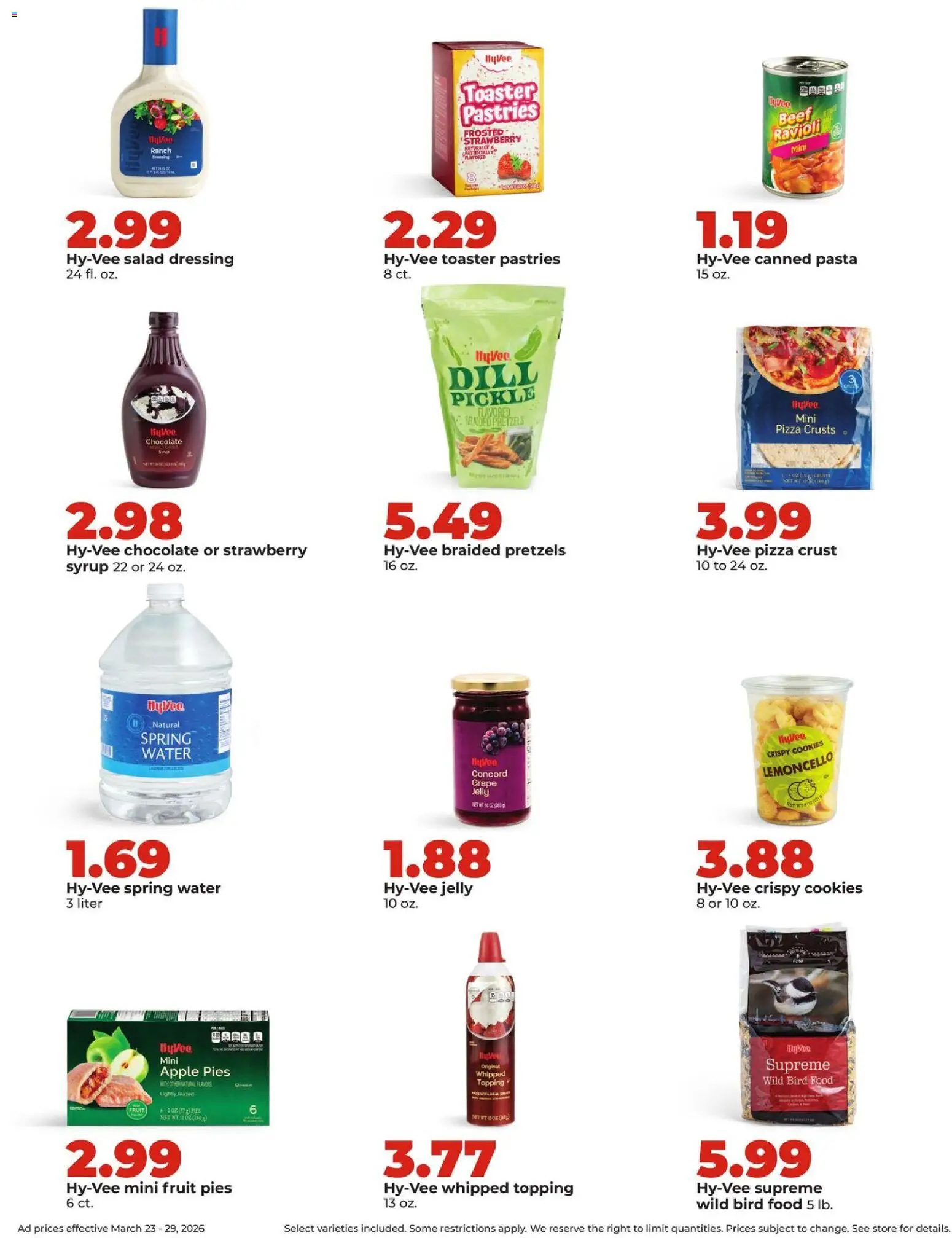HyVee Weekly Ad - valid from 23.03.2026 | Page: 20 | Products: Pizza, Salad, Water, Dill
