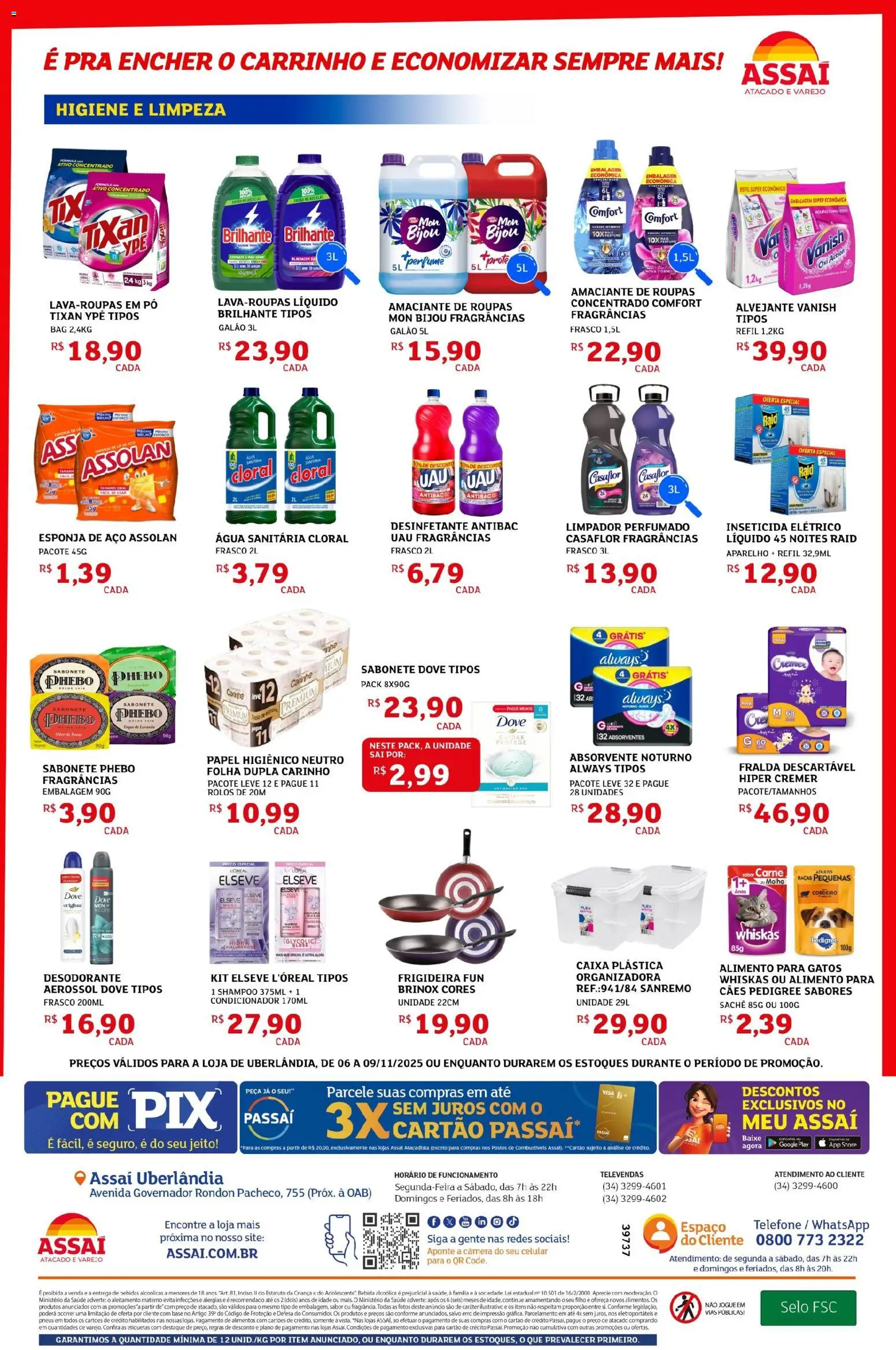 Assaí Atacadista Folheto - válido de 06.11.2025 | Página: 4 | Produtos: Condicionador, Amaciante de roupas, Base, Dove