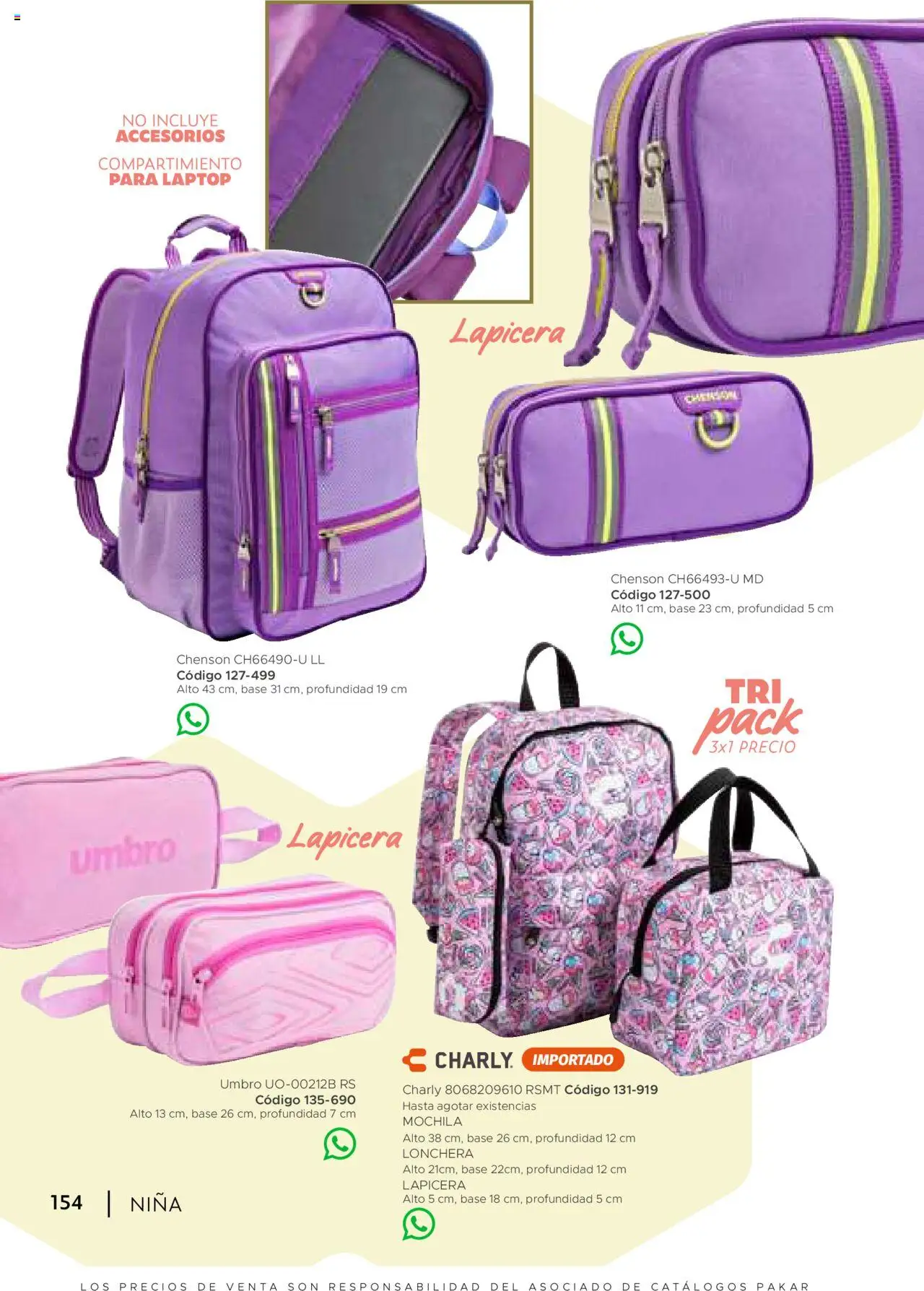 Nuevas ofertas de SC Pakar válidas en toda la República Mexicana desde el 24.07.2025. ¡Encuentra las mejores ofertas en SC Pakar - Catálogo Nina otoño / invierno! | Página: 154 | Productos: Mochila