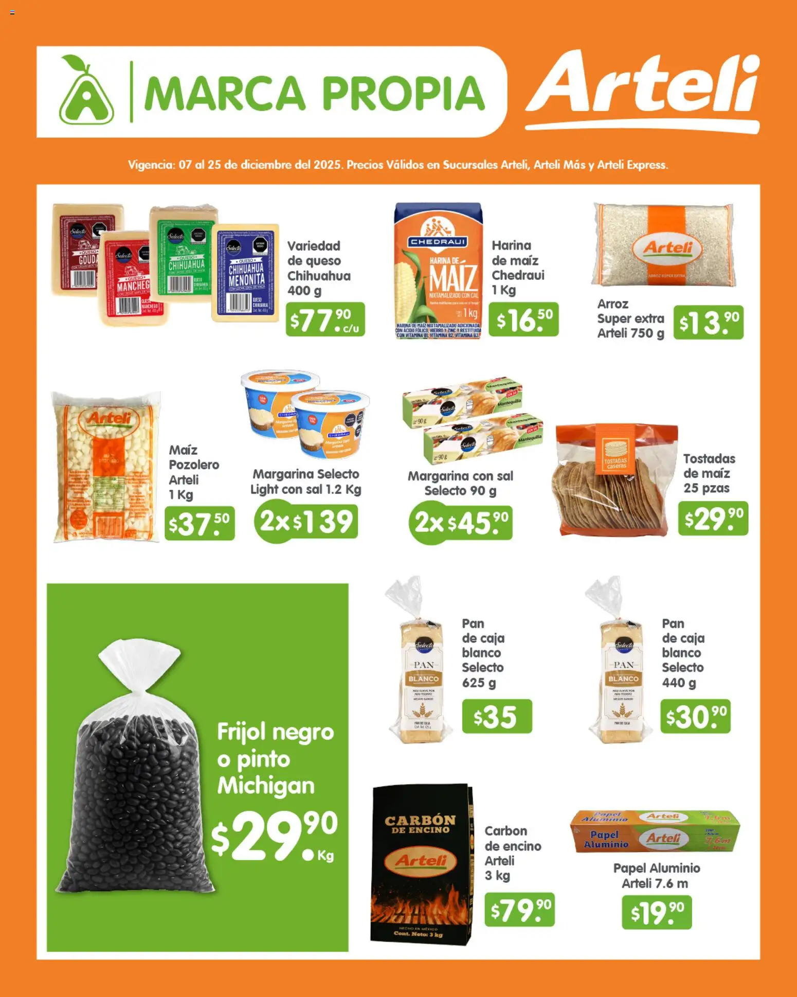 Nuevas ofertas de Arteli válidas en toda la República Mexicana desde el 07.12.2025. ¡Encuentra las mejores ofertas en Arteli folleto Quincenal! | Página: 3 | Productos: Maíz, Sal, Queso, Caja