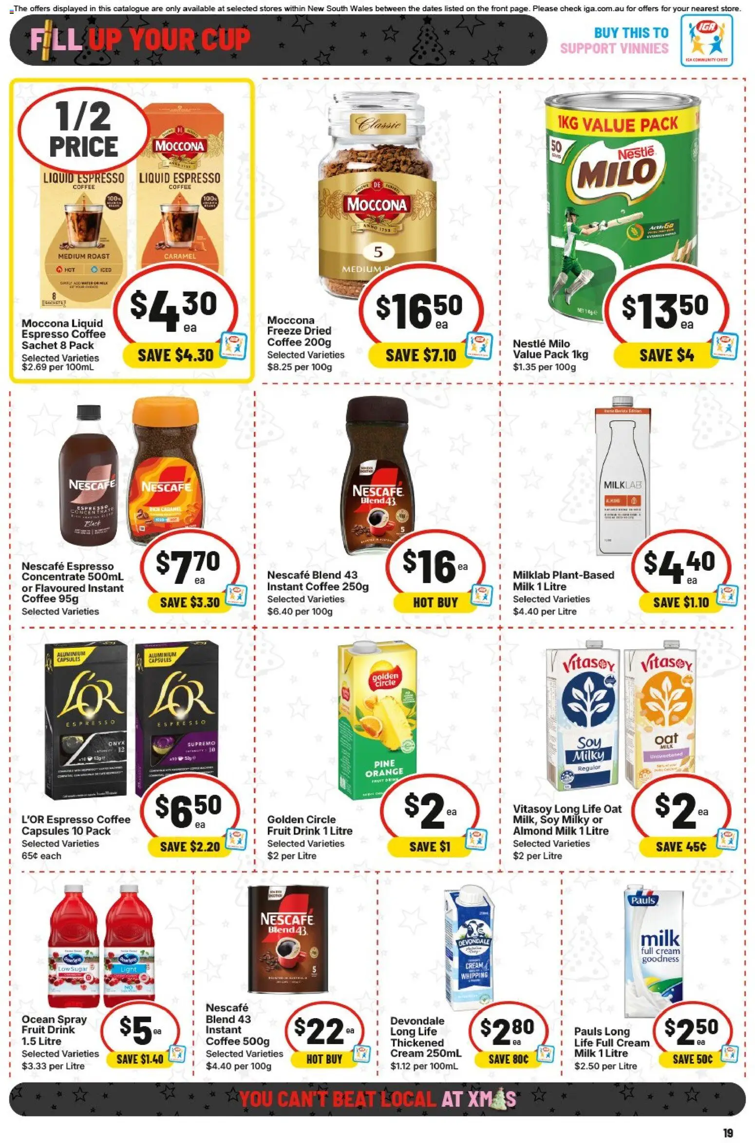IGA catalogue - valid from 17.12.2025 | Page: 20 | Products: Milk, Cream, Moccona, Nescafe