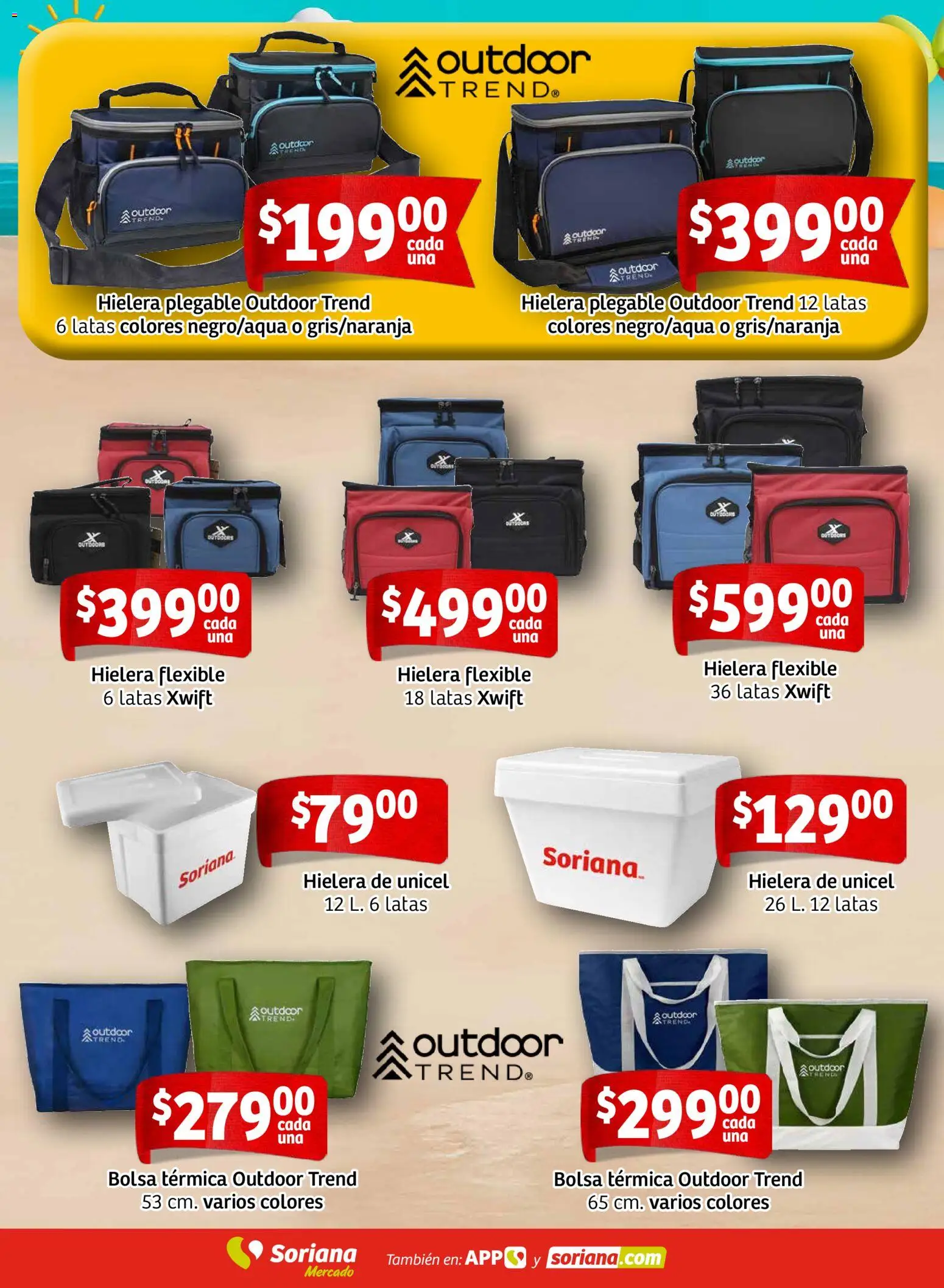 Nuevas ofertas de Soriana válidas en toda la República Mexicana desde el 26.02.2026. ¡Encuentra las mejores ofertas en Soriana - Ahorros para disfrutar las vacaciones Mercado Nacional! | Página: 9 | Productos: Bolsa, Hielera, Flexible
