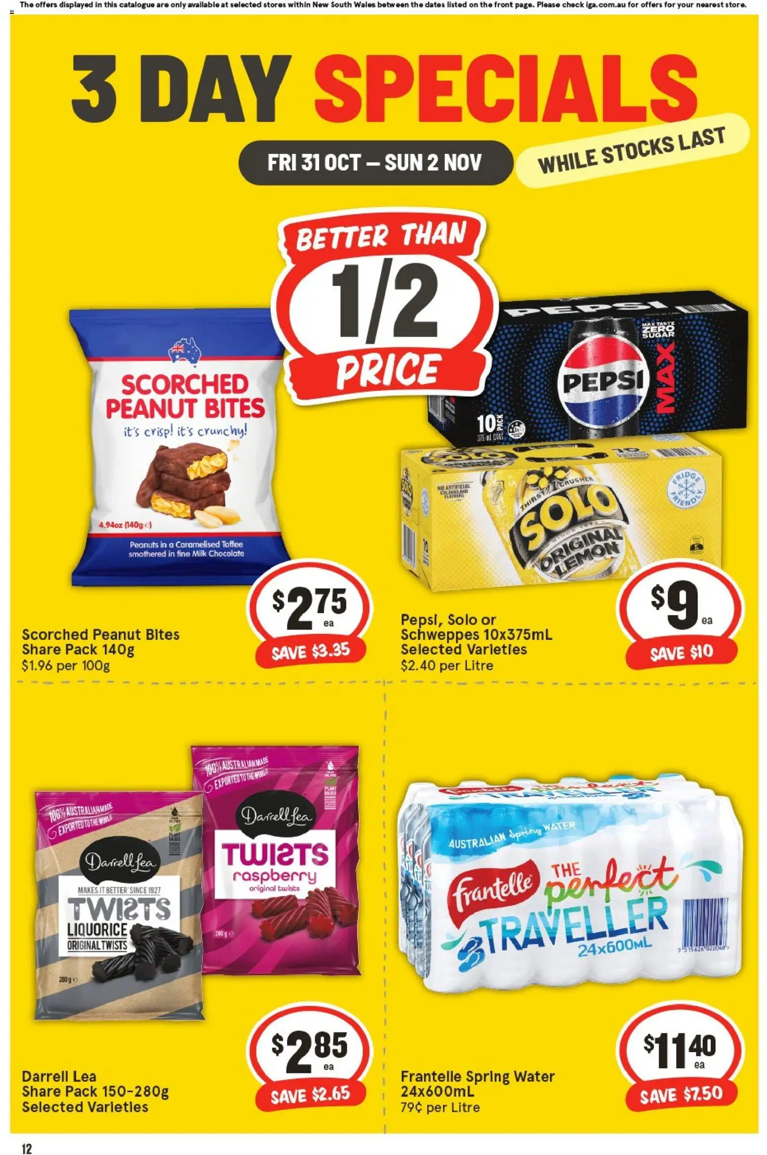 IGA catalogue - valid from 31.10.2025 | Page: 2 | Products: Milk, Pepsi, Lemon, Raspberry