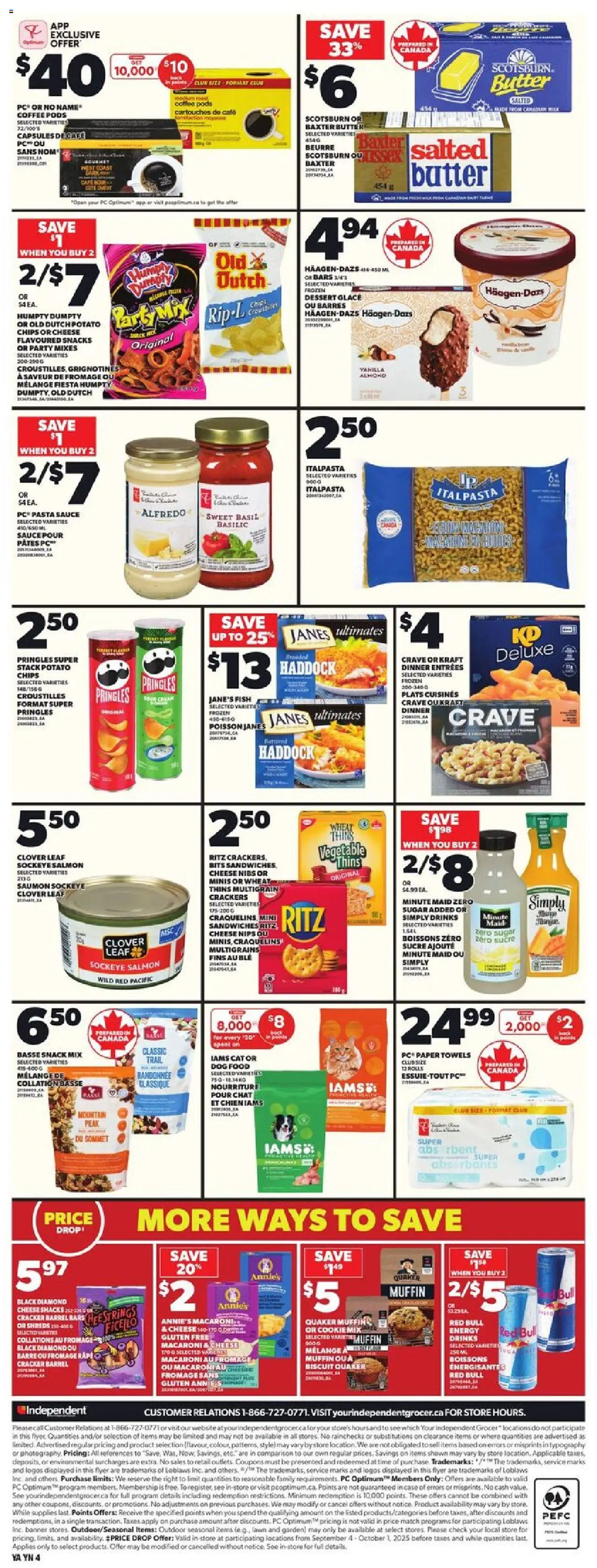 Independent Grocer flyer valid from 11.09.2025 | Page: 2 | Products: Chips, PC, Case, Cheese