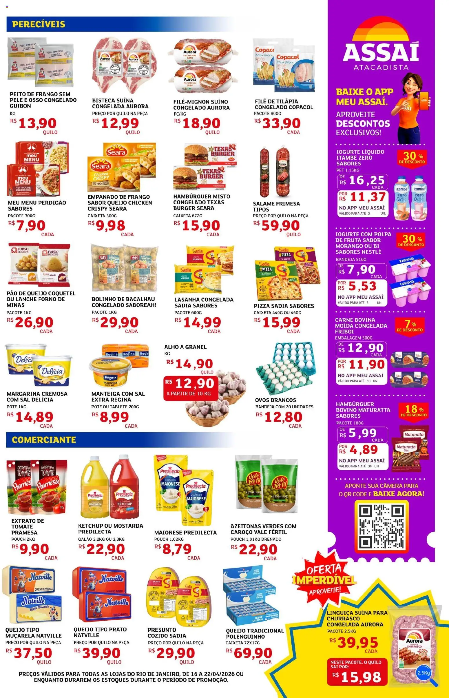 Assaí Atacadista Folheto - válido de 16.04.2026 | Página: 3 | Produtos: Forno, Ovos, Presunto, Hambúrguer