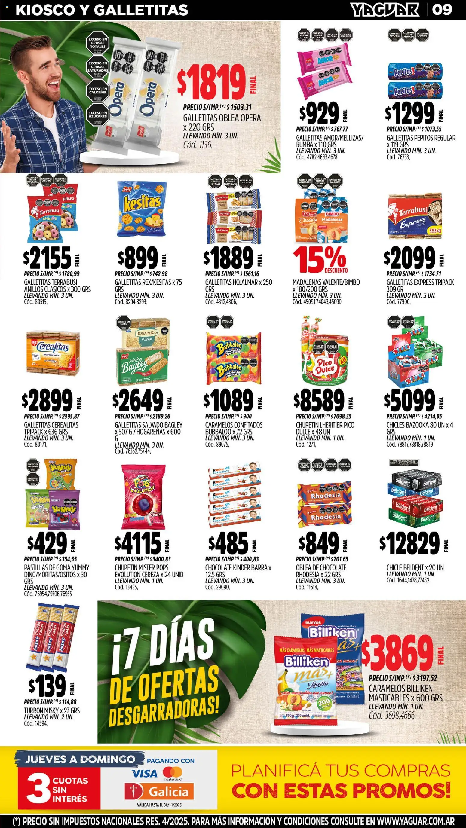 Yaguar - Bahía Blanca │ válido desde el 10.11.2025 | Página: 10 | Productos: Mani, Yogur, Chocolate, Chicle