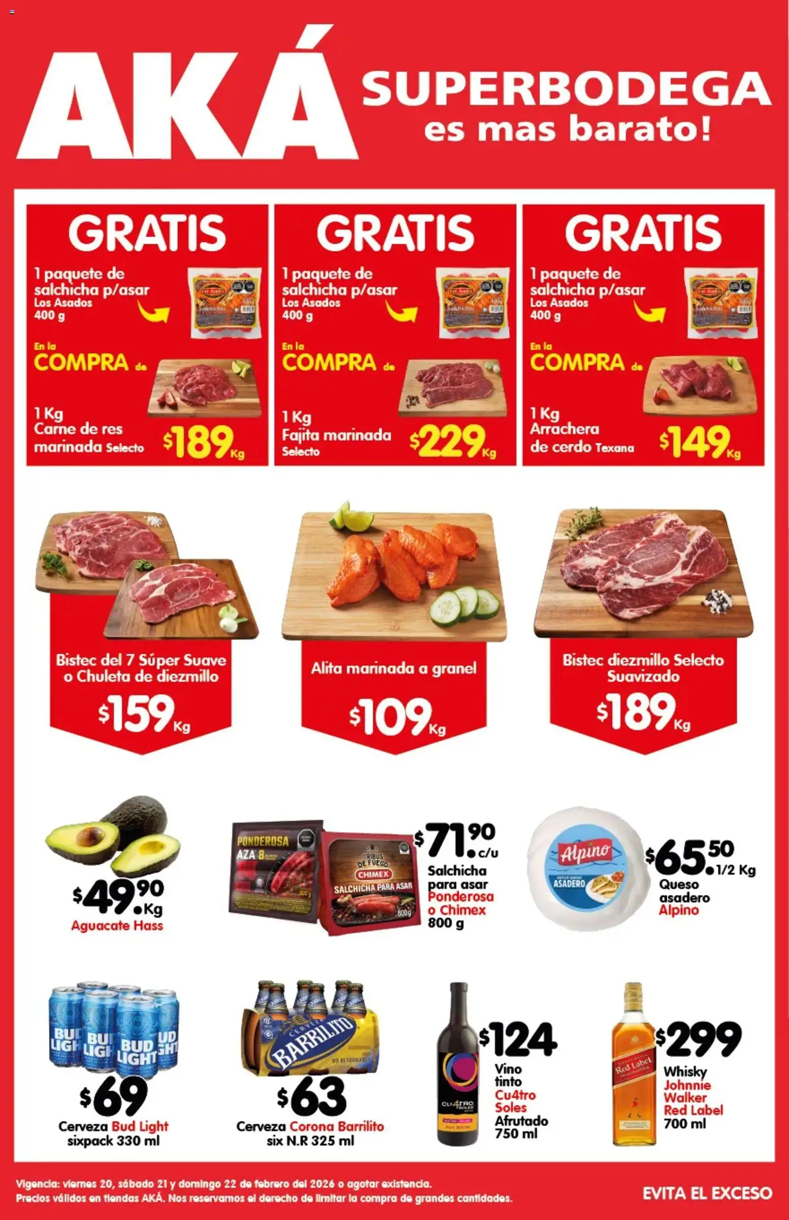 Nuevas ofertas de Arteli válidas en toda la República Mexicana desde el 20.02.2026. ¡Encuentra las mejores ofertas en Arteli folleto Carnita Asada Superbodegas! | Página: 1 | Productos: Salchicha, Cerveza, Res, Vino
