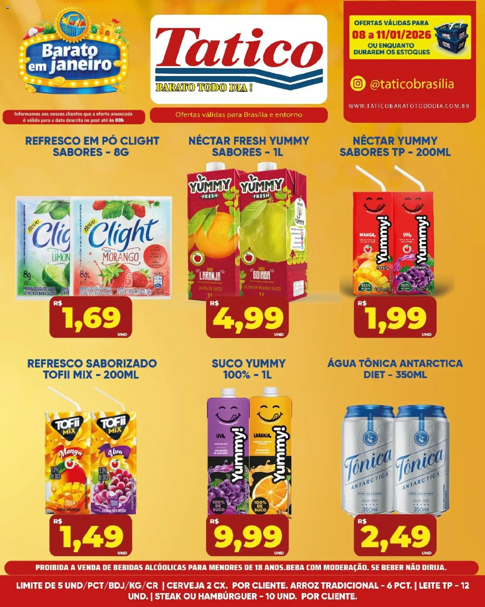 Tatico Folheto - válido de 09.01.2026 | Página: 32 | Produtos: Refresco, Água tônica, Leite, Arroz