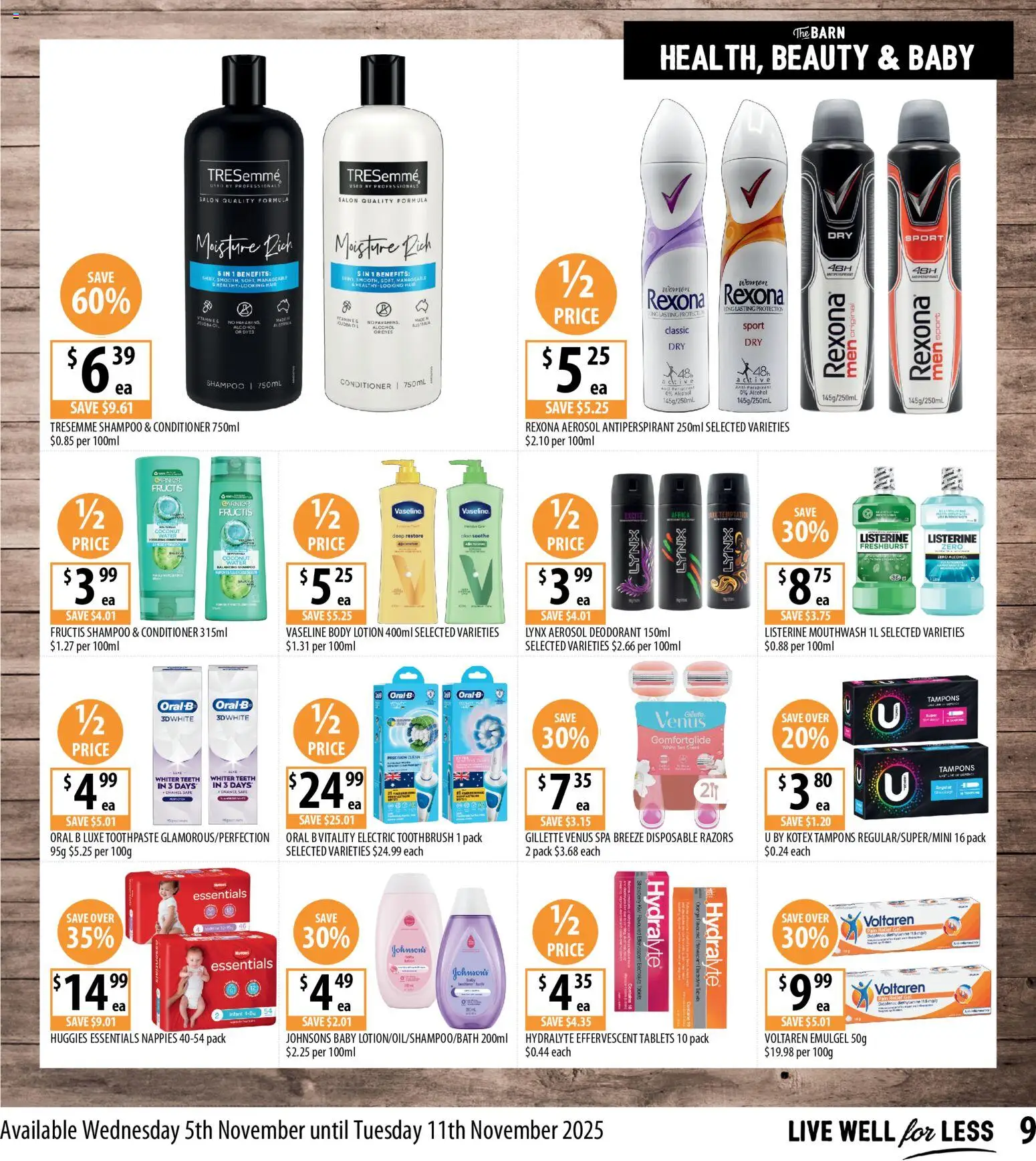Supabarn catalogue - valid from 05.11.2025 | Page: 9 | Products: Toothbrush, Safe, Electric toothbrush, Pain relief
