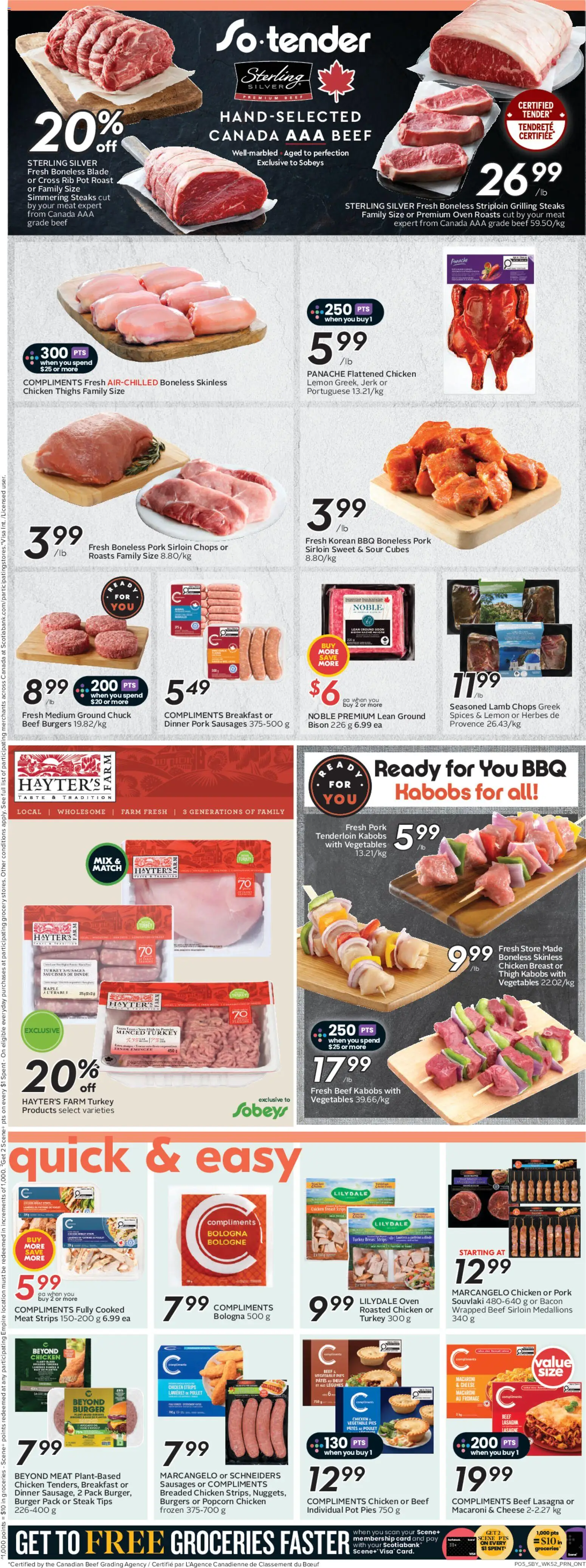 Sobeys flyer valid from 23.04.2026 | Page: 8 | Products: Beef, Turkey, Oven, Cheese