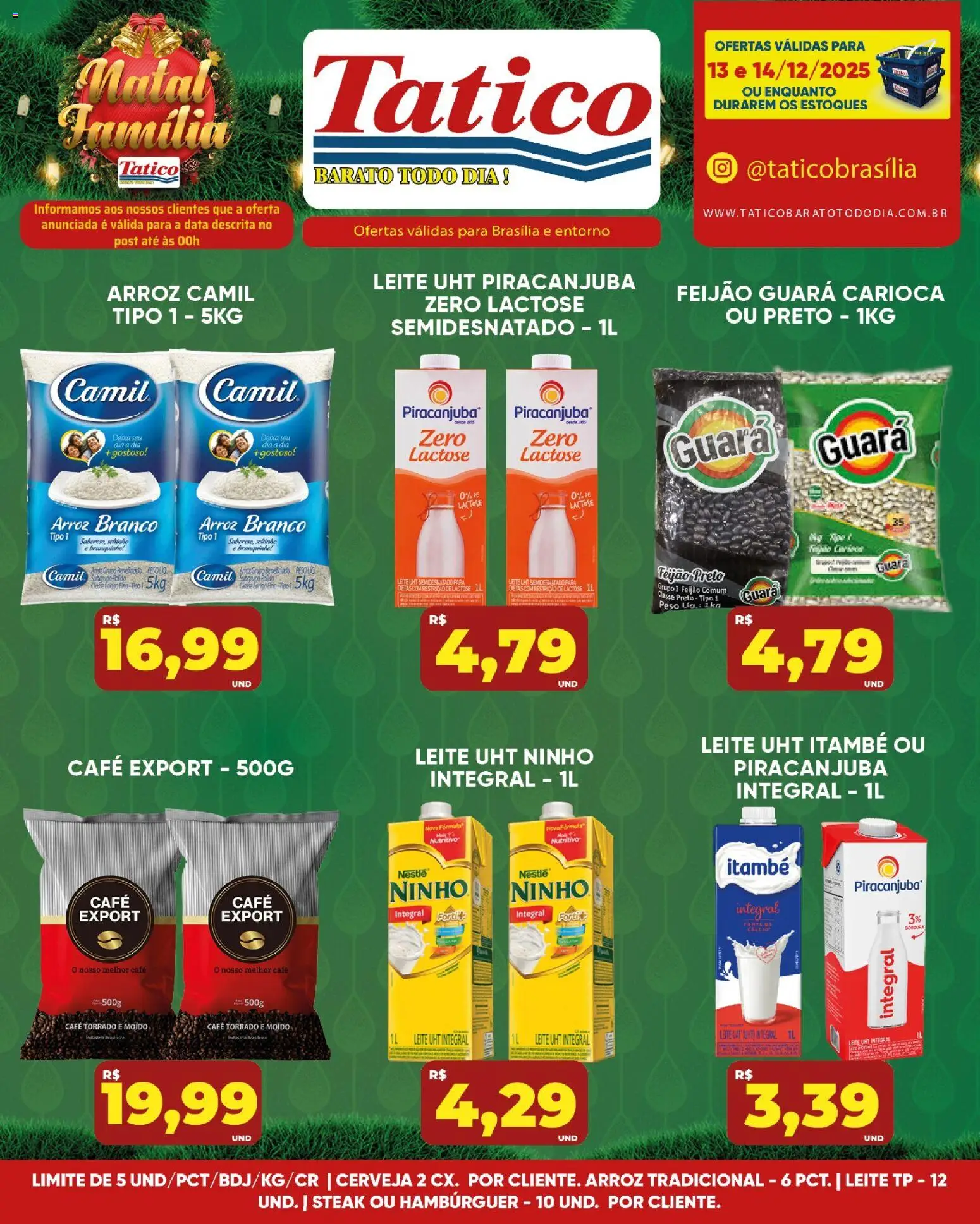 Tatico Folheto - válido de 15.12.2025 | Página: 19 | Produtos: Leite, Café, Cerveja, Arroz