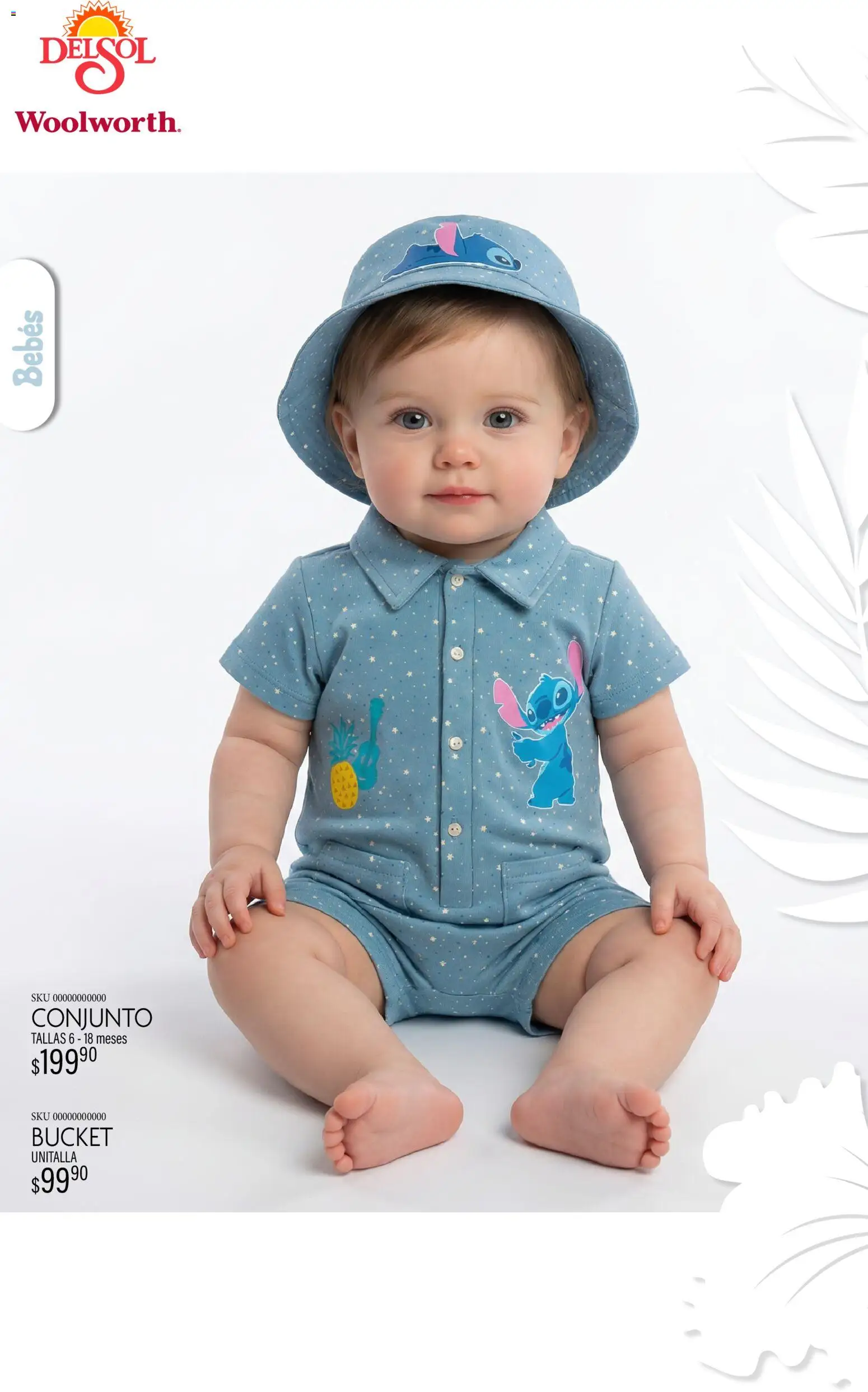 Nuevas ofertas de Del Sol y Woolworth catálogo Luce tus Vacaciones con Stitch válidas en toda la República Mexicana desde el 19.03.2026. ¡Encuentra las mejores ofertas en Del Sol y Woolworth catálogo Luce tus Vacaciones con Stitch! | Página: 13 | Productos: Conjunto