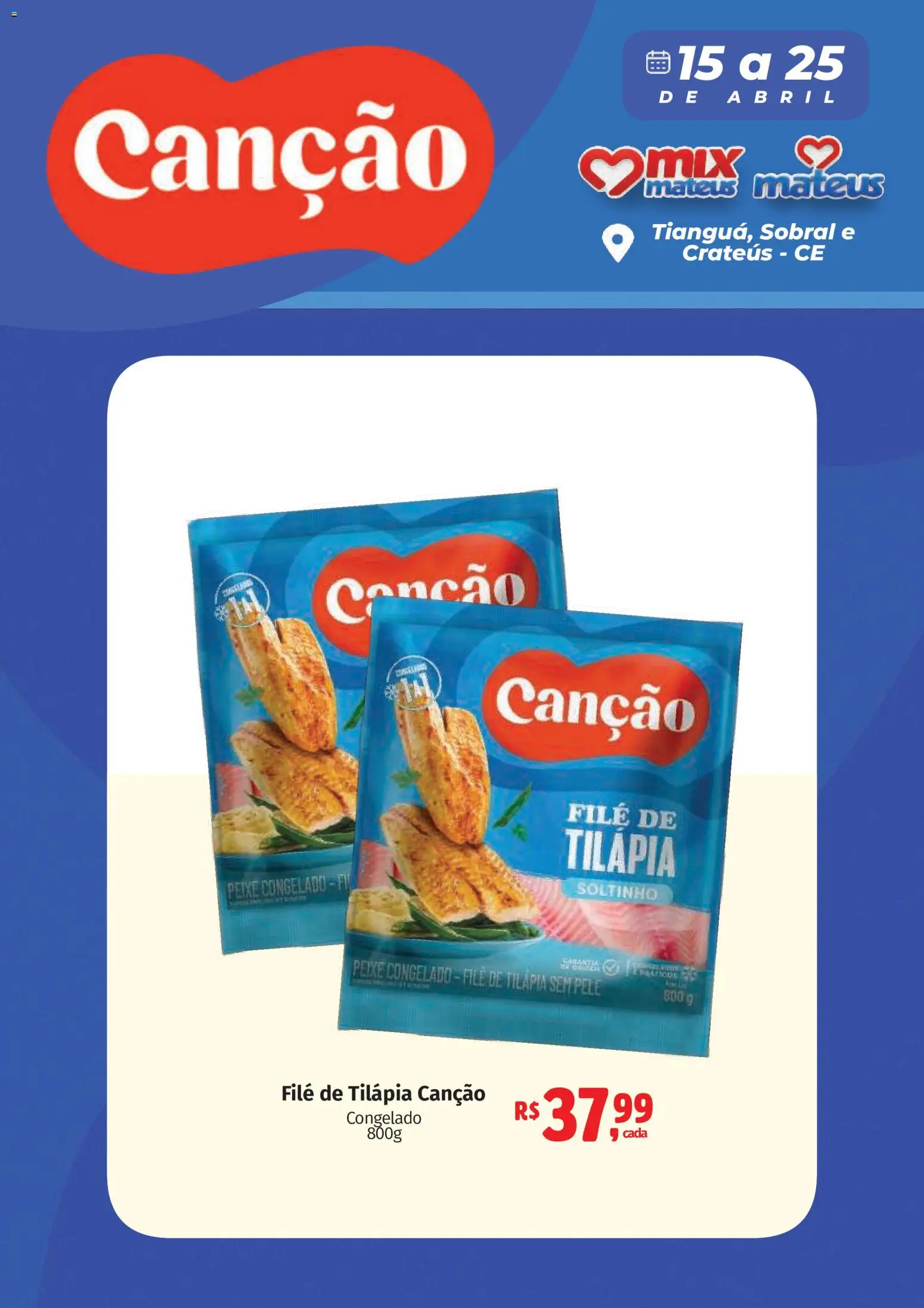 Mateus Folheto - válido de 15.04.2026 | Página: 1 | Produtos: Tilápia, Peixe, Filé de tilápia