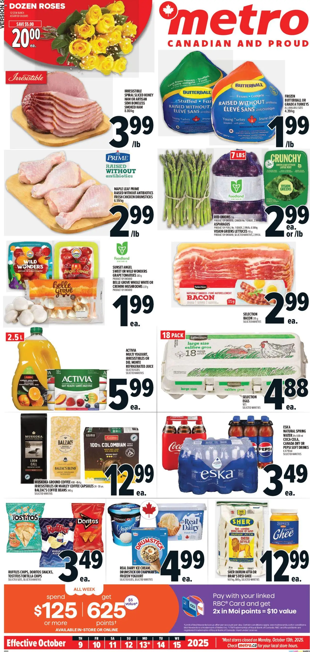 Metro flyer valid from 09.10.2025 | Page: 2 | Products: Turkey, Eggs, Juice, Chicken