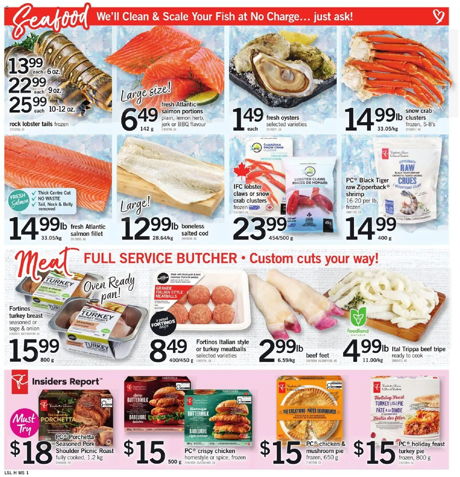 Loblaws flyer valid from 27.11.2025 | Page: 3 | Products: Fish, Beef, Oven, Chicken