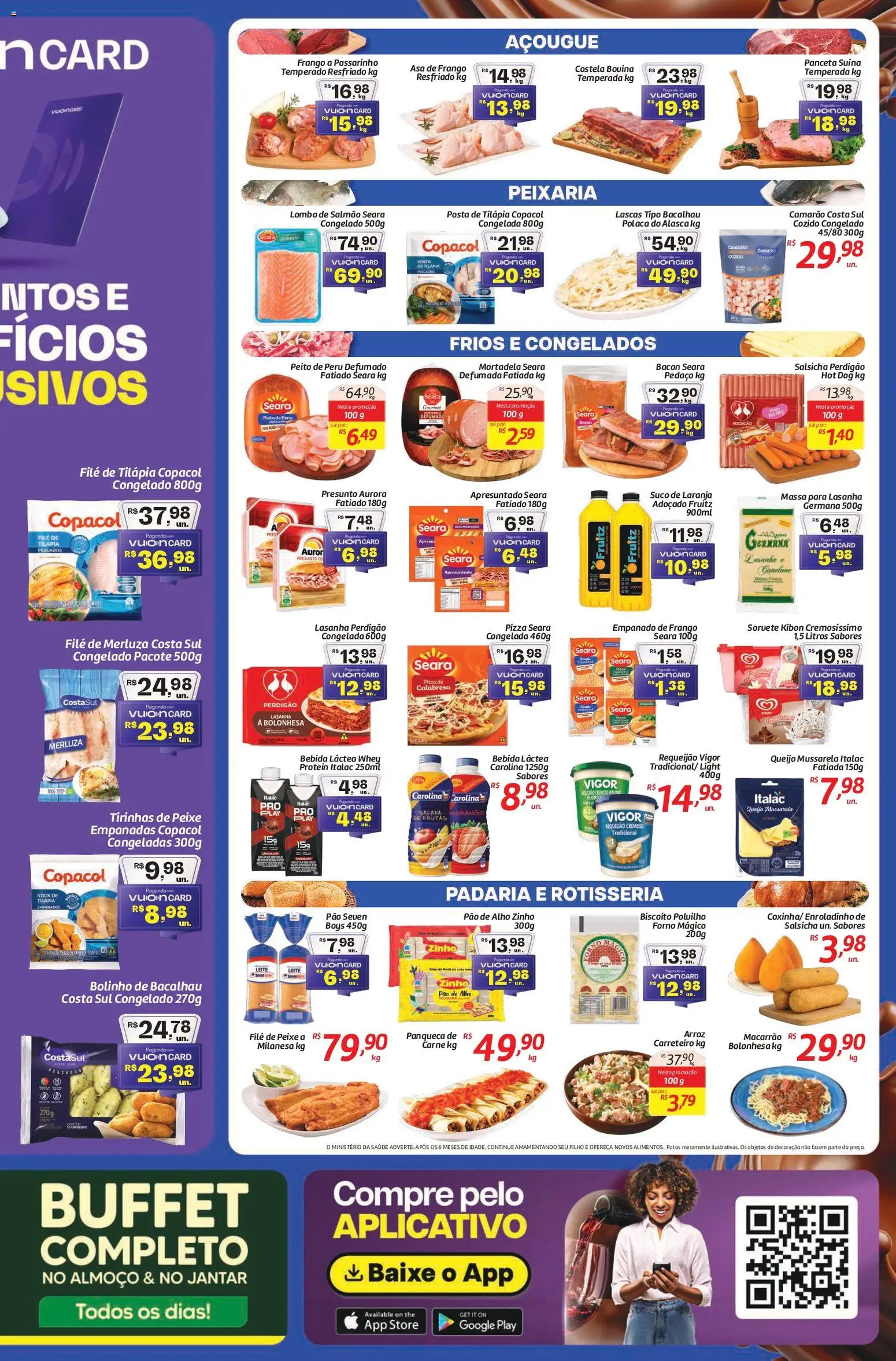 Comper Folheto - válido de 16.03.2026 | Página: 3 | Produtos: Queijo, Pizza, Mortadela, Arroz