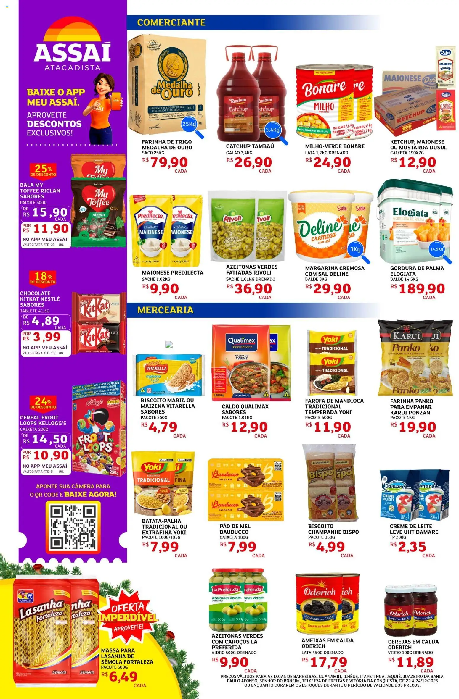 Assaí Atacadista Folheto - válido de 22.12.2025 | Página: 2 | Produtos: Azeitonas, Batata palha, Farofa, Bala