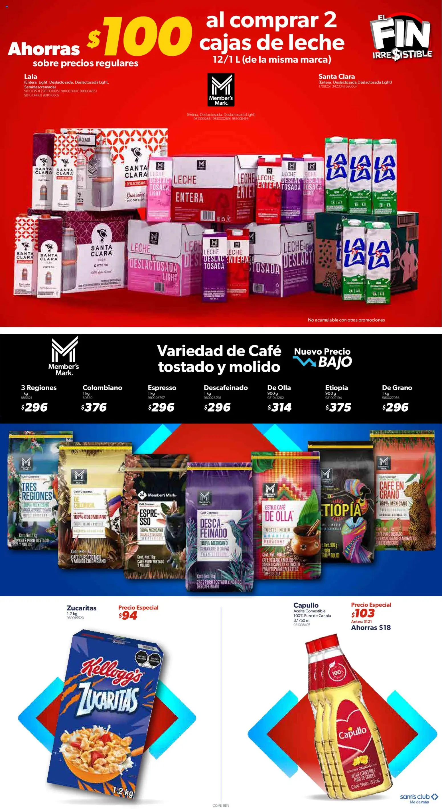 Nuevas ofertas de Sam's Club válidas en toda la República Mexicana desde el 06.11.2025. ¡Encuentra las mejores ofertas en Sam's Club Buen Fin ! | Página: 22 | Productos: Aceite, Café, Olla, Sobre