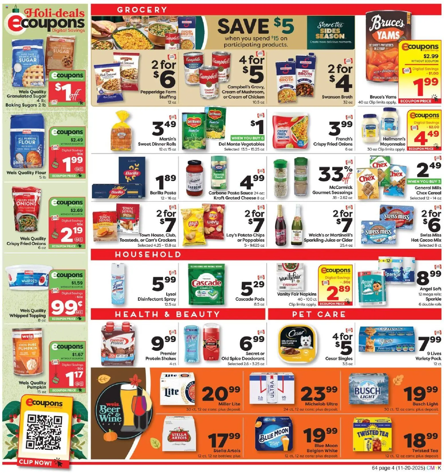 Weis Weekly Circular - NY - valid from 20.11.2025 | Page: 4 | Products: Cider, Corn, Juice, Chips