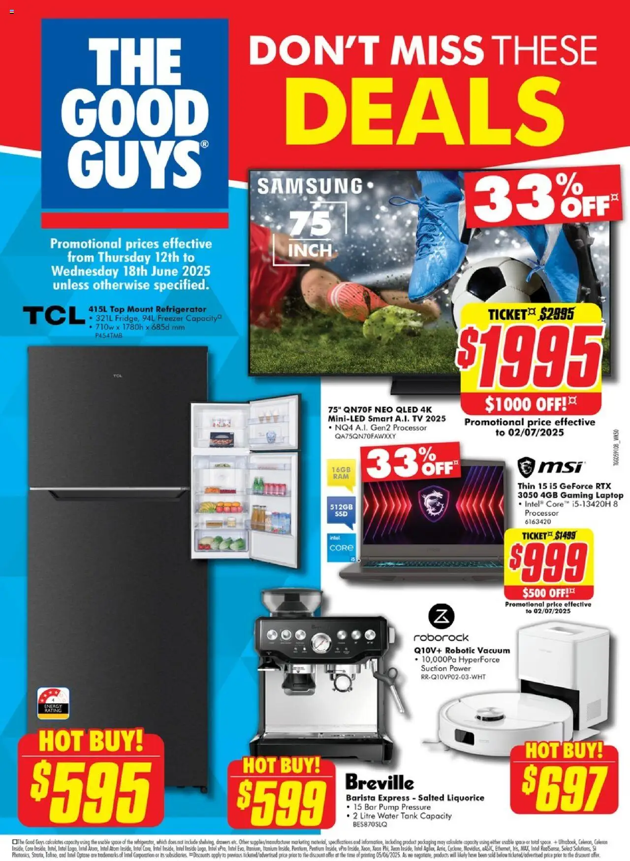 The Good Guys catalogue - valid from 11.06.2025 | Page: 1 | Products: Water, Tv, Laptop, Refrigerator