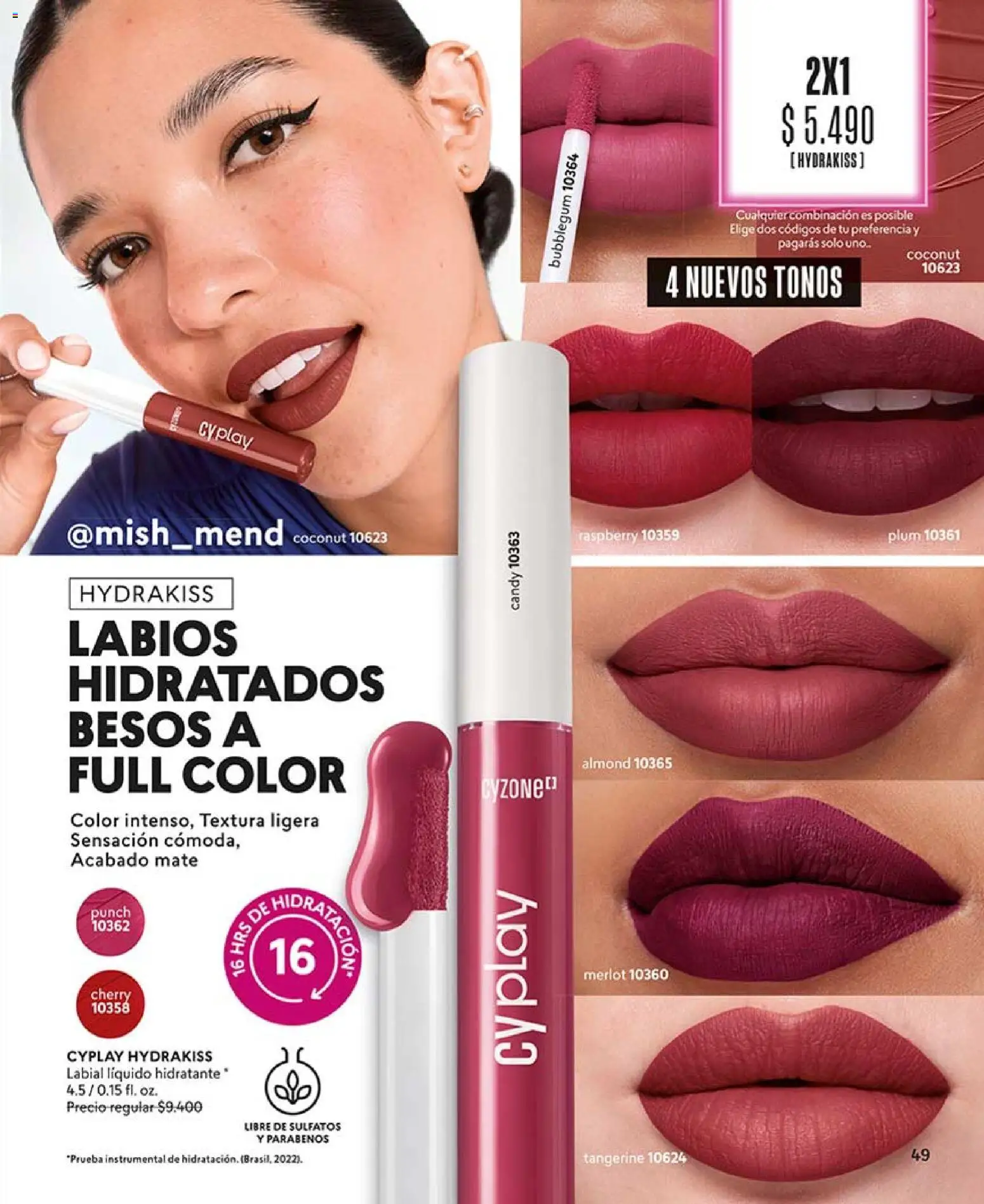 Catálogo CyZone Campaña 5 │ válido desde el 01.03.2026 | Página: 49 | Productos: Mate, Labial