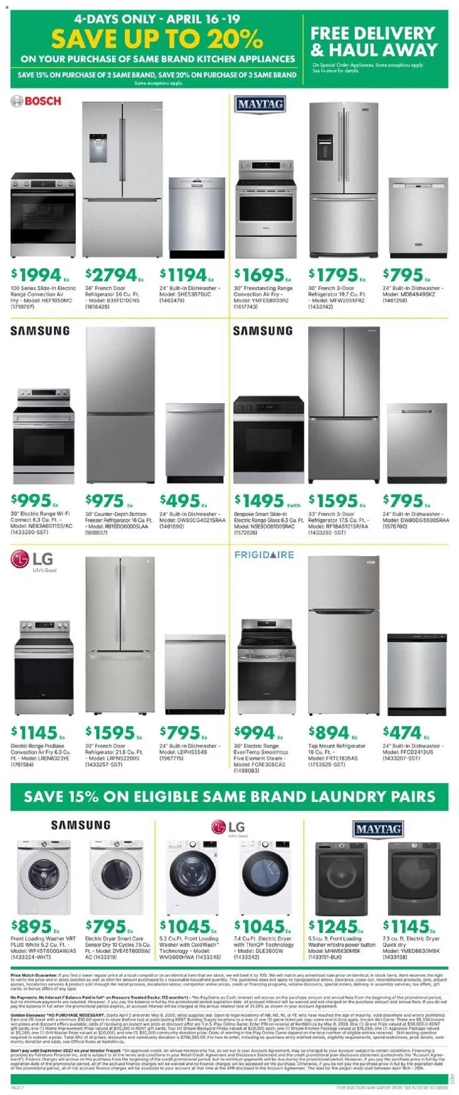 Kent flyer valid from 16.04.2026 | Page: 13 | Products: Game, Freezer, Dryer, Dishwasher