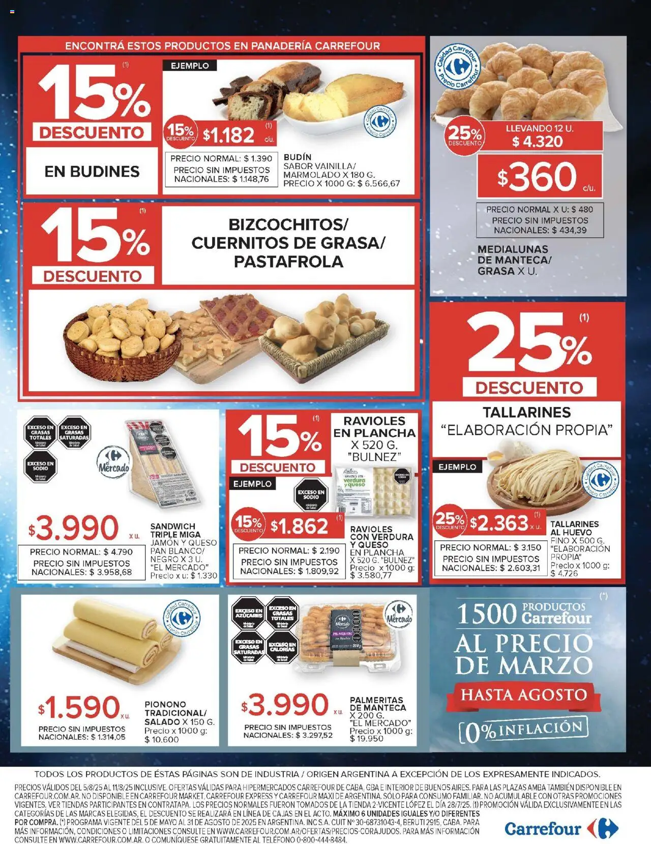 Carrefour ofertas │ válido desde el 05.08.2025 | Página: 17 | Productos: Huevo, Queso, Pan, Pionono