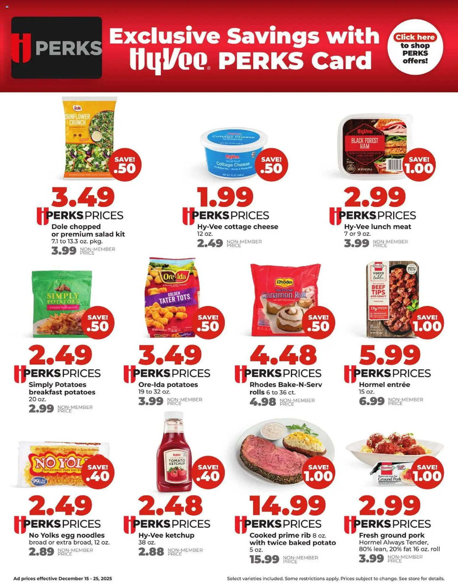 HyVee Weekly Ad - valid from 15.12.2025 | Page: 9 | Products: Noodles, Beef, Ketchup, Cottage cheese