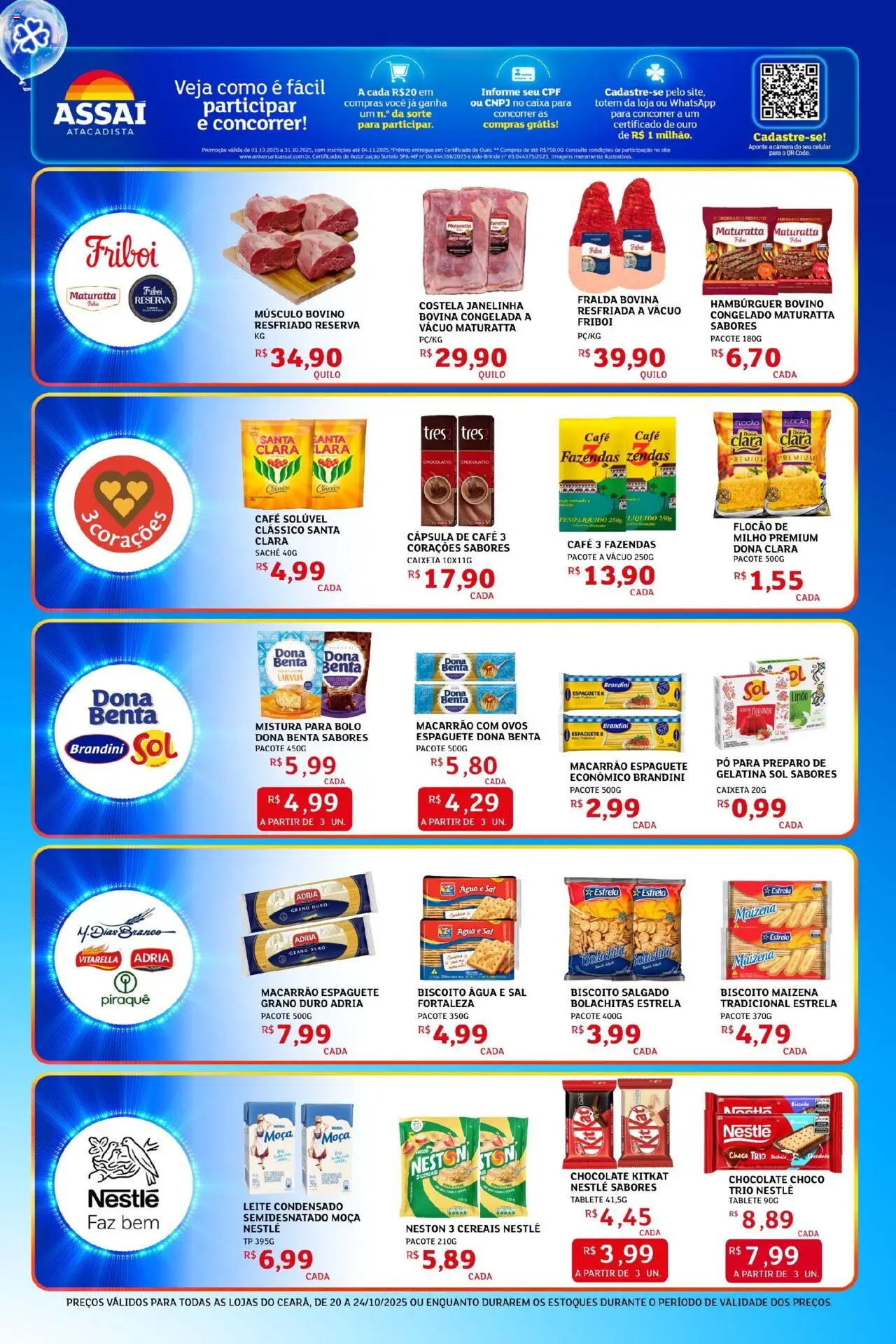 Assaí Atacadista Folheto - válido de 20.10.2025 | Página: 3 | Produtos: Espaguete, Pó, Cereais, Bolo