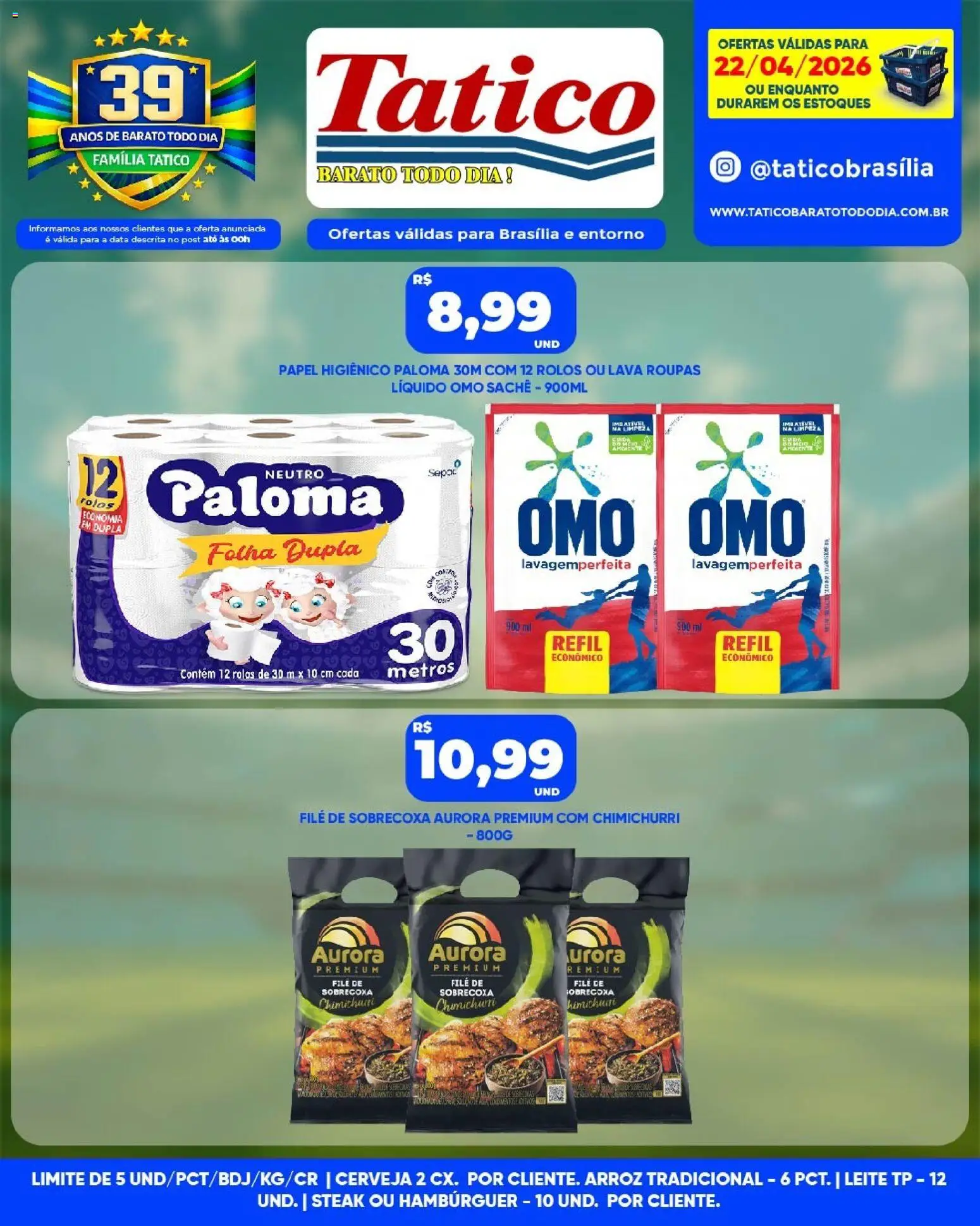 Tatico Folheto - válido de 22.04.2026 | Página: 9 | Produtos: Leite, Cerveja, Roupas, Hambúrguer