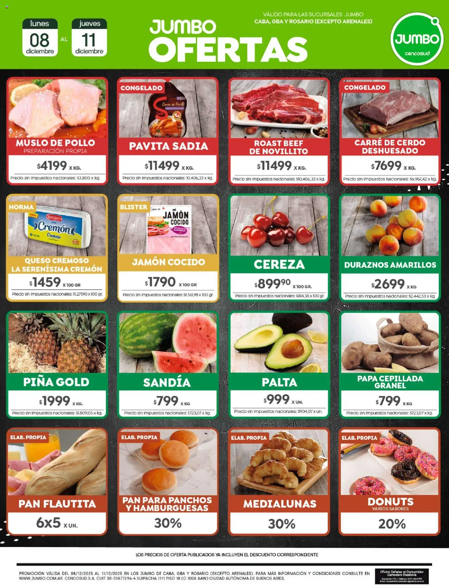 Jumbo ofertas │ válido desde el 08.12.2025 | Página: 1 | Productos: Rosario, Palta, Cerdo, Piña