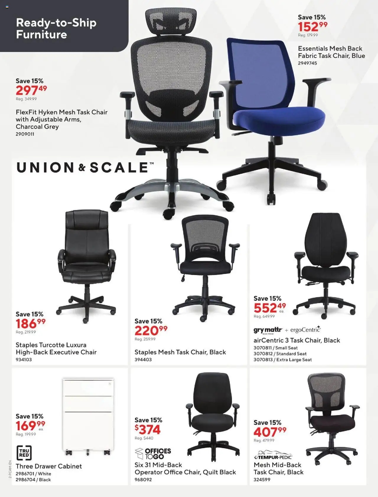 Staples flyer valid from 05.09.2025 | Page: 2 | Products: Chair, Cabinet