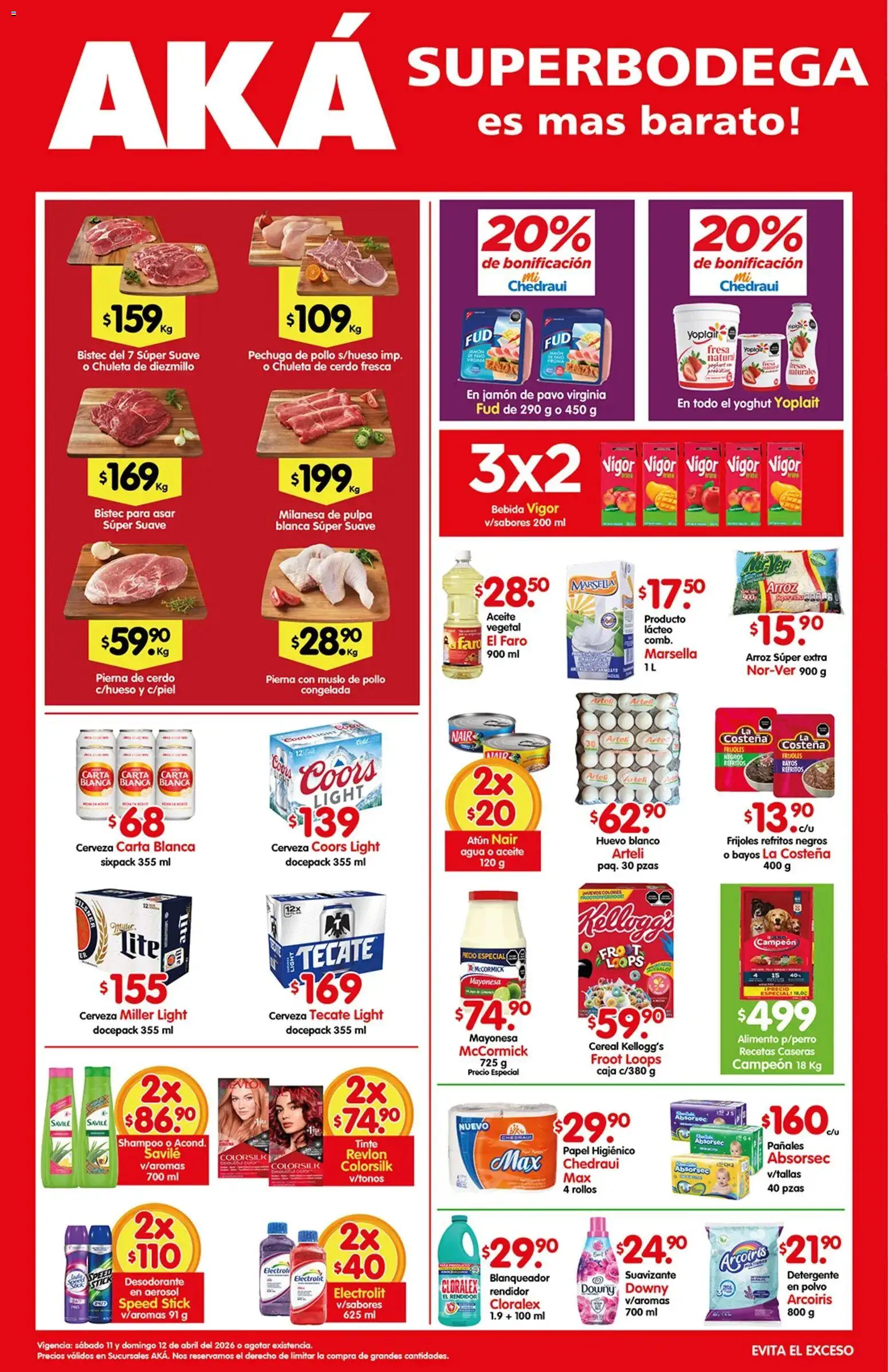 Nuevas ofertas de Arteli válidas en toda la República Mexicana desde el 11.04.2026. ¡Encuentra las mejores ofertas en Arteli folleto Aká Super Bodega! | Página: 1 | Productos: Atún, Huevo, Agua, Papel higiénico