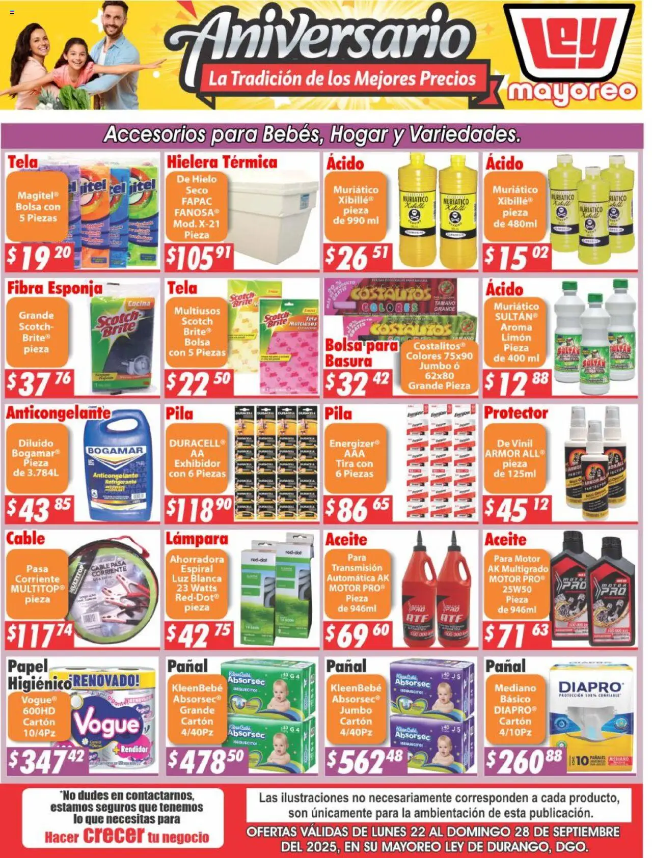 Nuevas ofertas de Casa Ley válidas en toda la República Mexicana desde el 22.09.2025. ¡Encuentra las mejores ofertas en Casa Ley - Folleto Mayoreo! | Página: 1 | Productos: Bolsa, Aceite, Cable, Lámpara