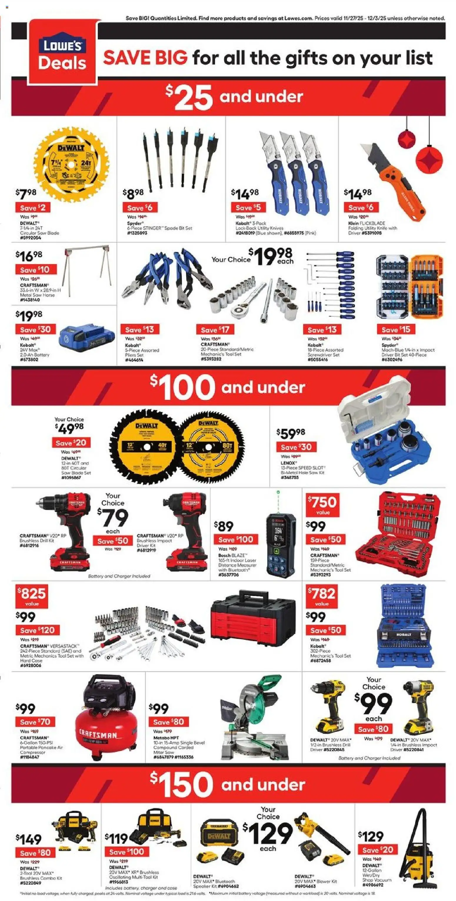 Lowe's Black Friday - valid from 27.11.2025 | Page: 2 | Products: Utility Knife, Saw, Screwdriver, Circular Saw