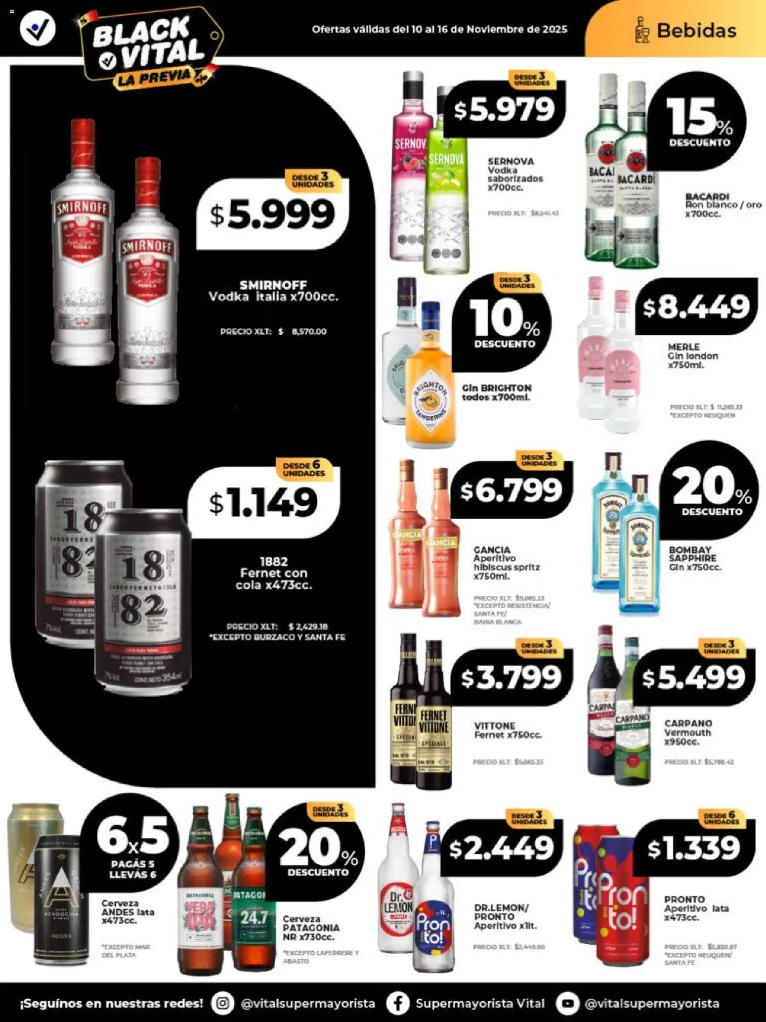 Vital - Ofertas - Resistencia │ válido desde el 10.11.2025 | Página: 24 | Productos: Vodka, Gin, Fernet, Cerveza