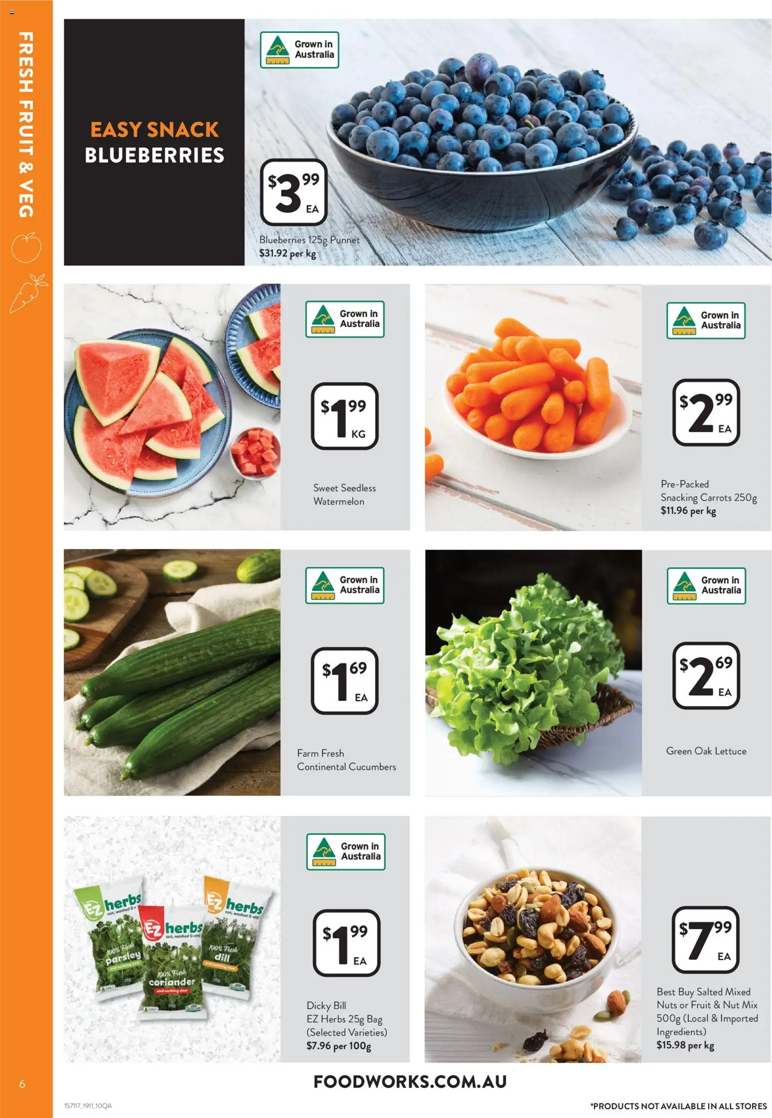 Foodworks catalogue - valid from 19.11.2025 | Page: 6 | Products: Lettuce, Carrots, Cucumbers, Bag