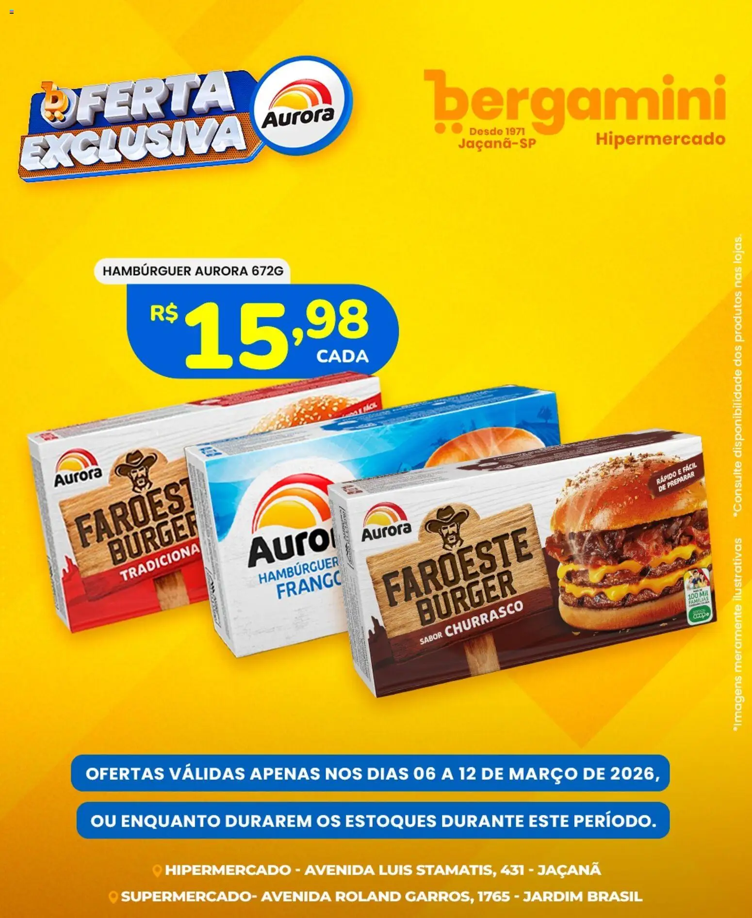 Supermercado Bergamini Folheto - válido de 06.03.2026 | Página: 5 | Produtos: Hambúrguer, Frango