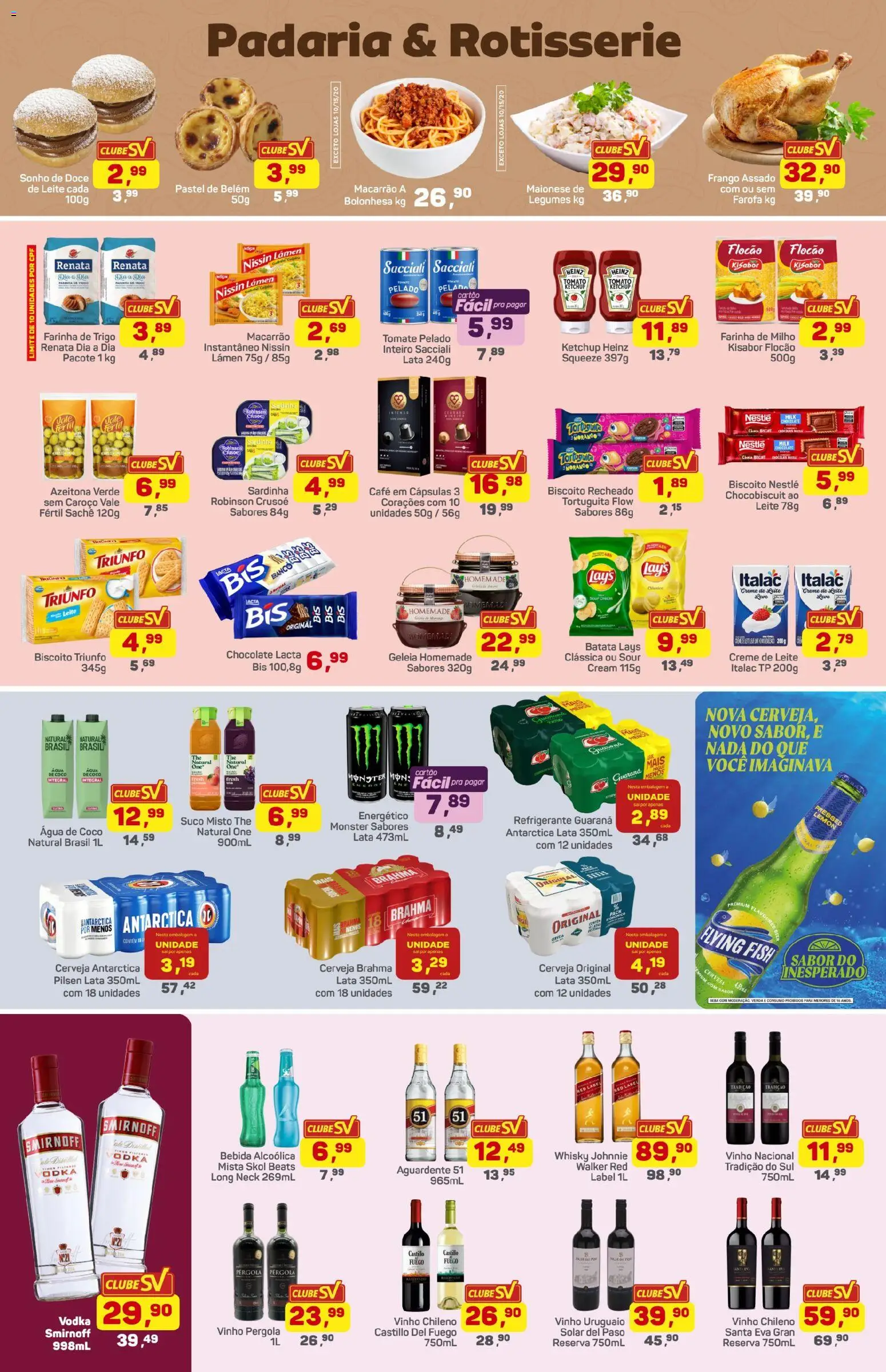 Supermercados São Vicente Folheto - válido de 06.03.2026 | Página: 3 | Produtos: Água de coco, Energético, Refrigerante, Biscoito recheado