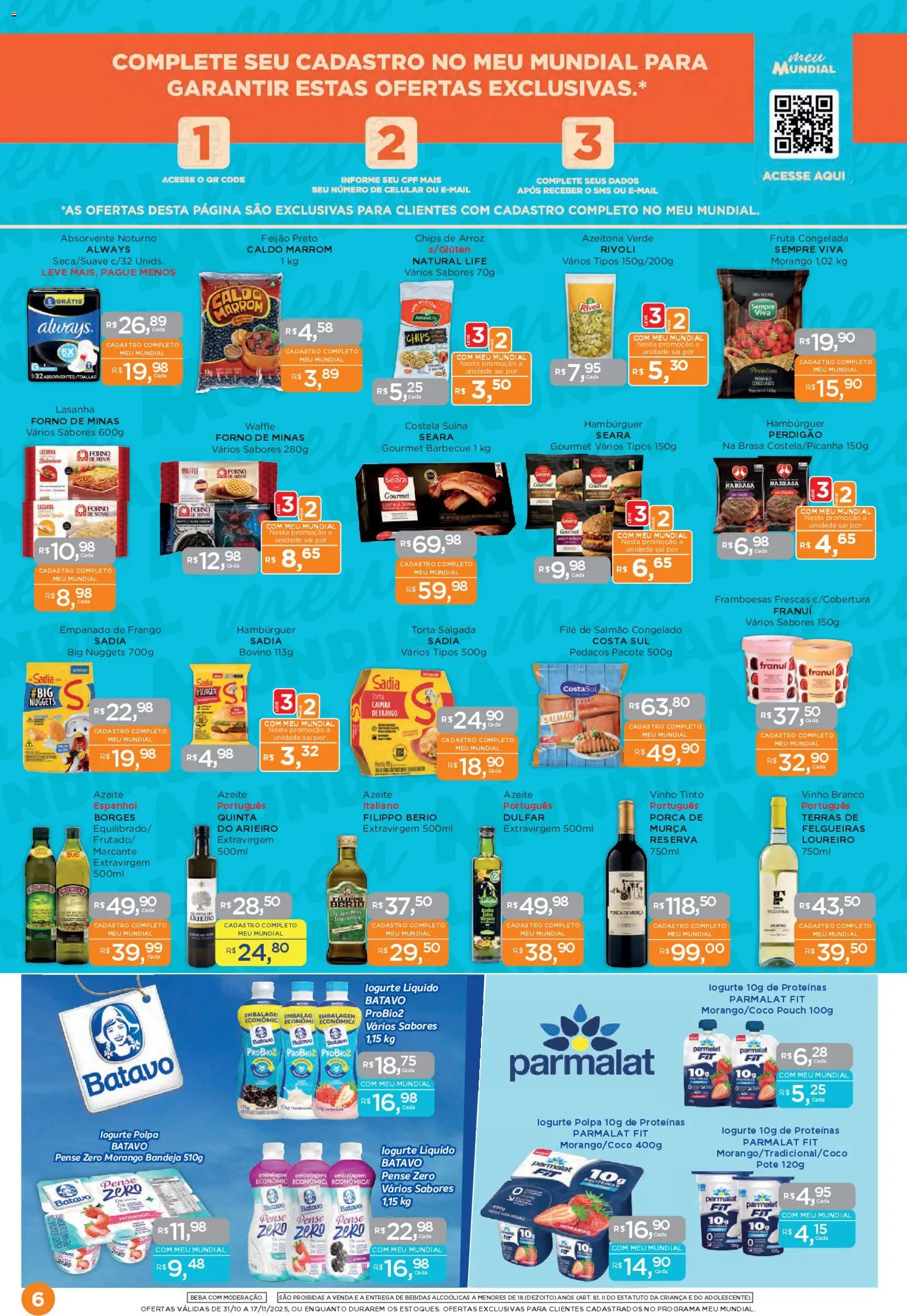 Mundial Folheto - válido de 31.10.2025 | Página: 6 | Produtos: Forno, Vinho, Arroz, Absorvente