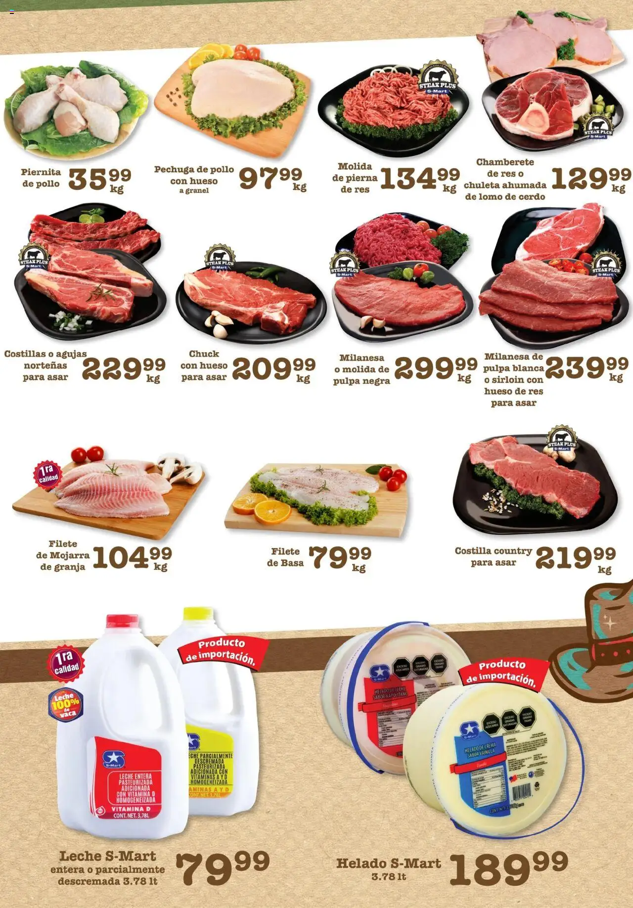 Nuevas ofertas de S-Mart válidas en toda la República Mexicana desde el 29.07.2025. ¡Encuentra las mejores ofertas en S-Mart - Folleto - Monterrey! | Página: 4 | Productos: Milanesa, Leche, Helado, Vitaminas