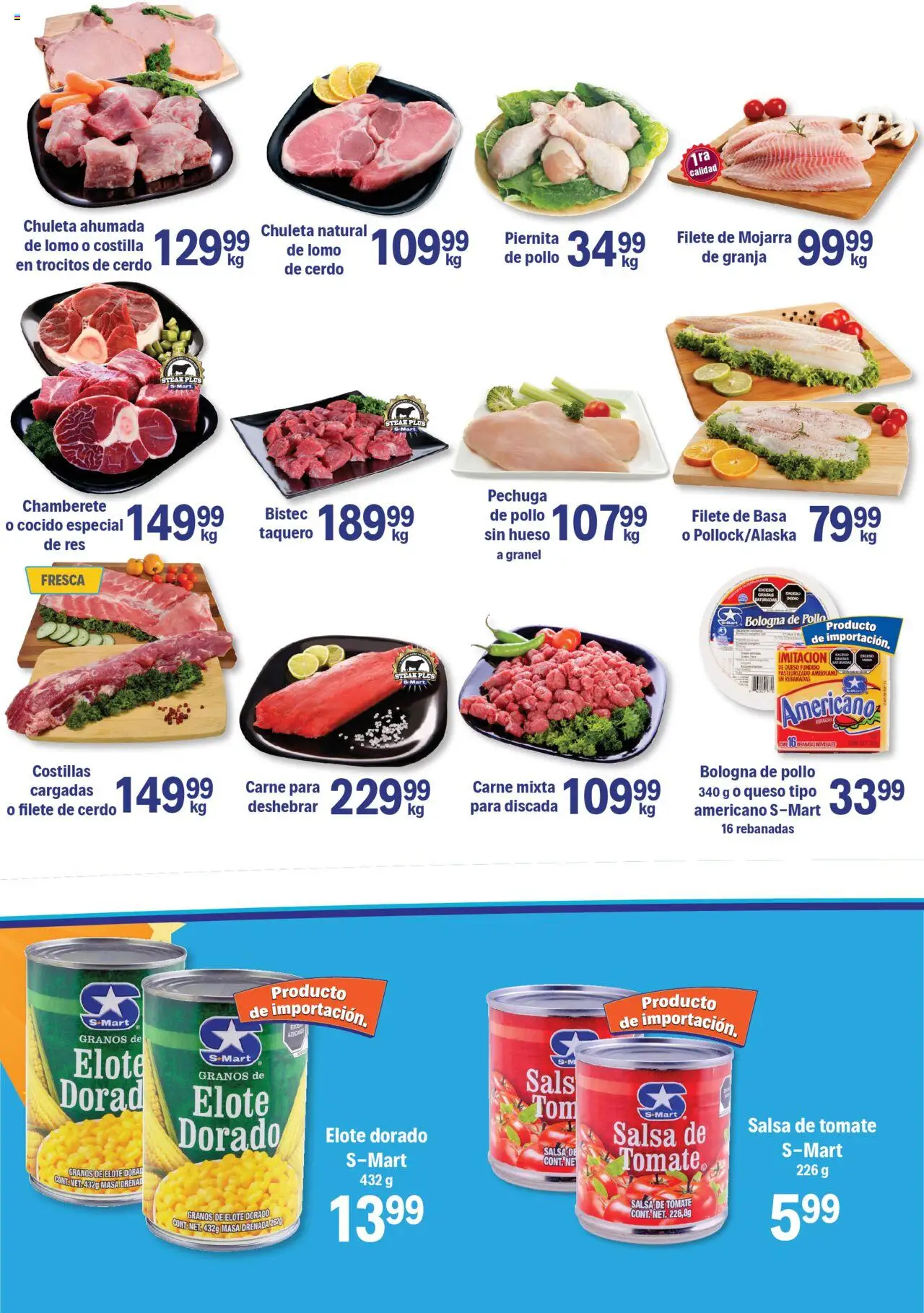 Nuevas ofertas de S-Mart válidas en toda la República Mexicana desde el 16.09.2025. ¡Encuentra las mejores ofertas en S-Mart - Folleto - Juarez! | Página: 4 | Productos: Pollo, Tomate, Queso, Salsa de tomate