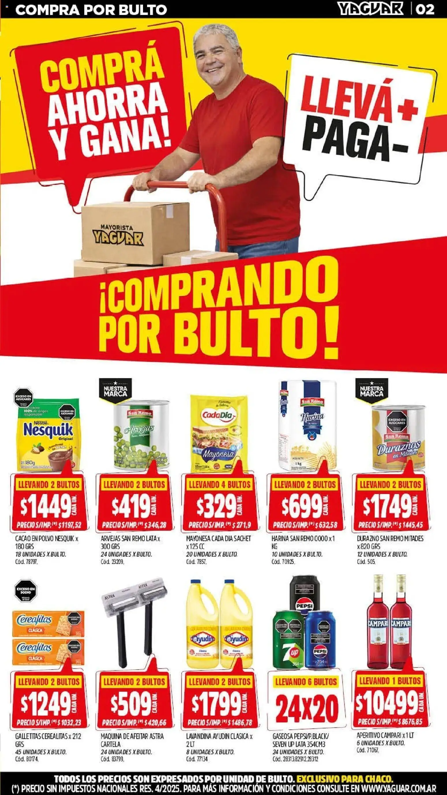 Yaguar - Oferta Semanal Chaco │ válido desde el 23.03.2026 | Página: 2 | Productos: Lavandina, Harina, Durazno, Gaseosa