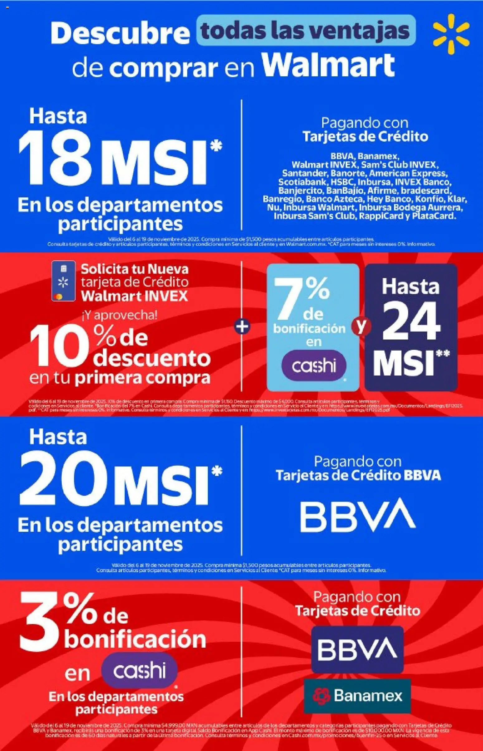 Nuevas ofertas de Walmart válidas en toda la República Mexicana desde el 06.11.2025. ¡Encuentra las mejores ofertas en Walmart Buen Fin ! | Página: 2 | Productos: Banco
