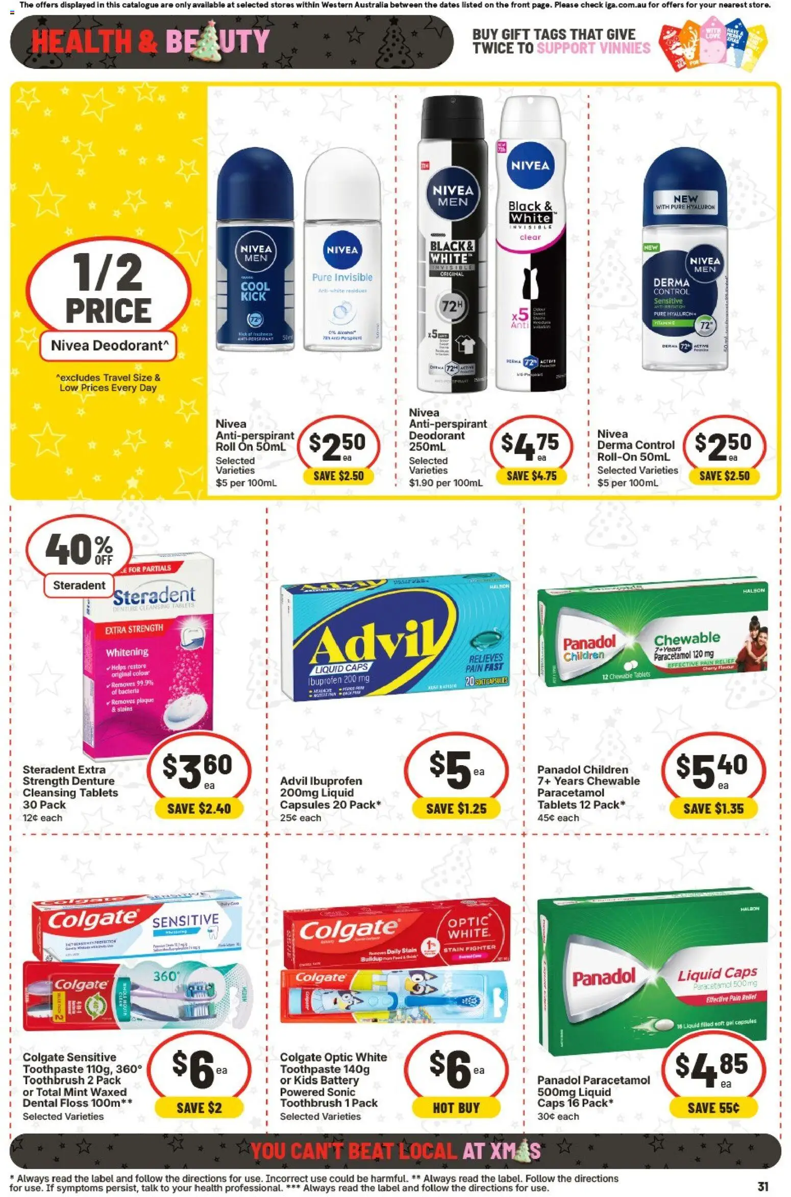 IGA catalogue - valid from 26.11.2025 | Page: 34 | Products: Battery, Deodorant, Toothbrush, Pain relief
